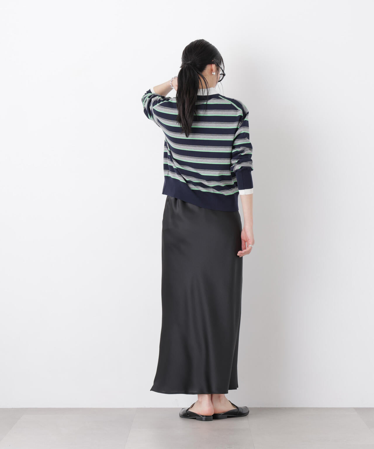 サテンナロースカート 6696130313