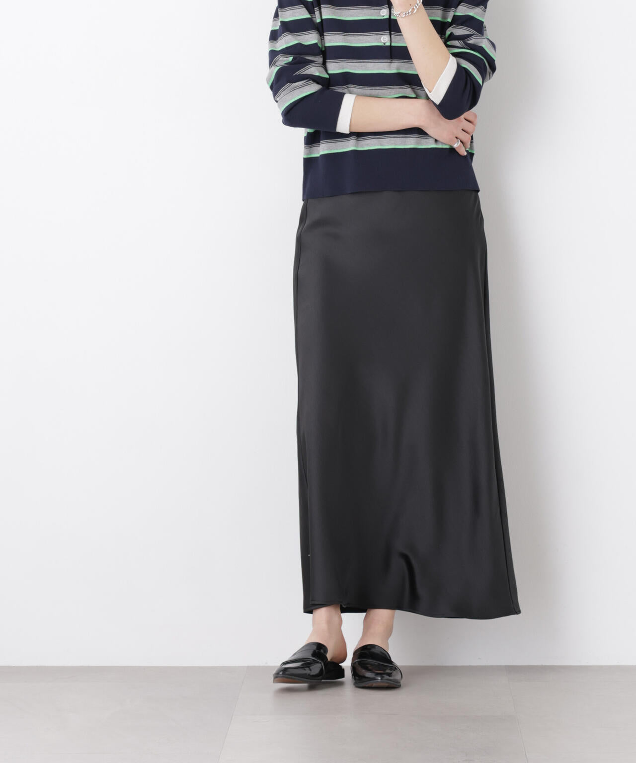 サテンナロースカート 6696130313