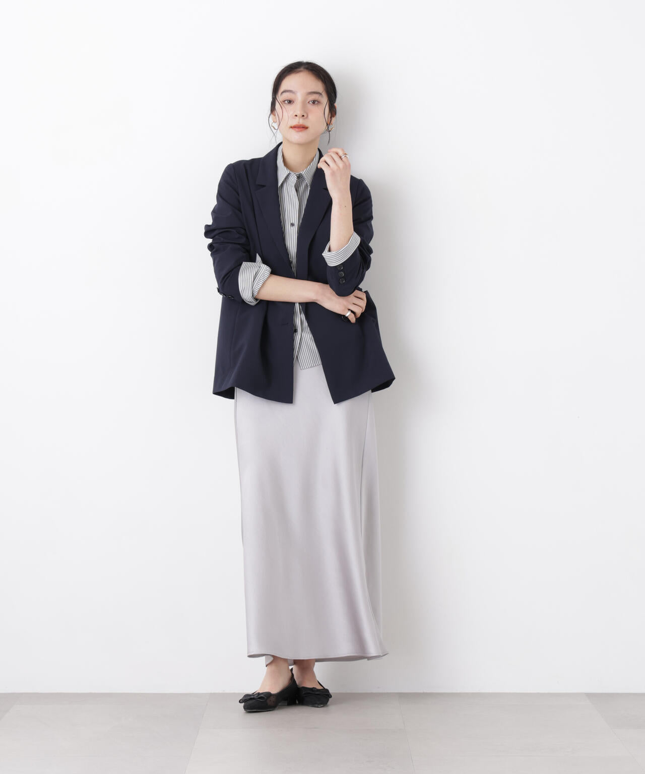 サテンナロースカート 6696130313