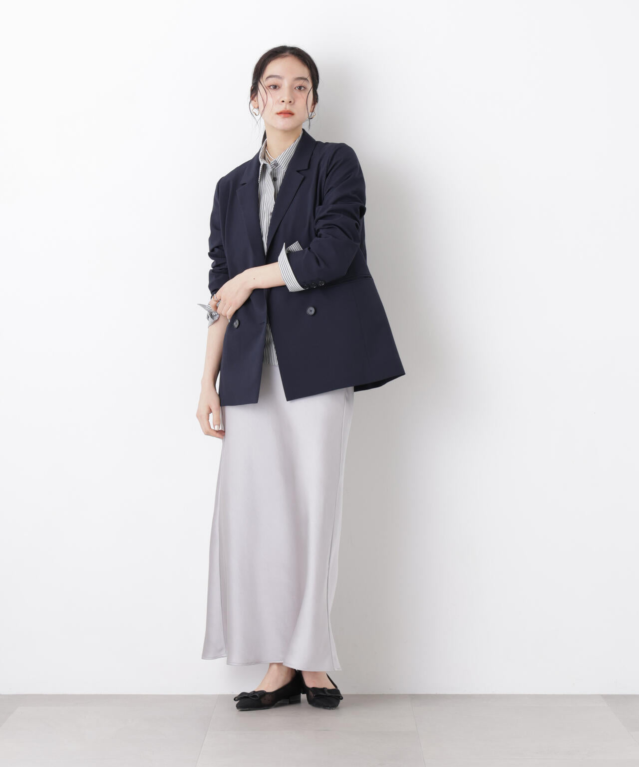 サテンナロースカート 6696130313