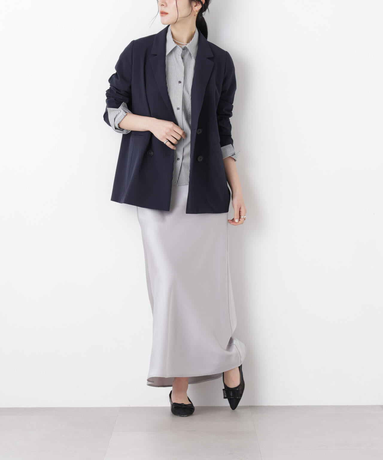 サテンナロースカート 6696130313