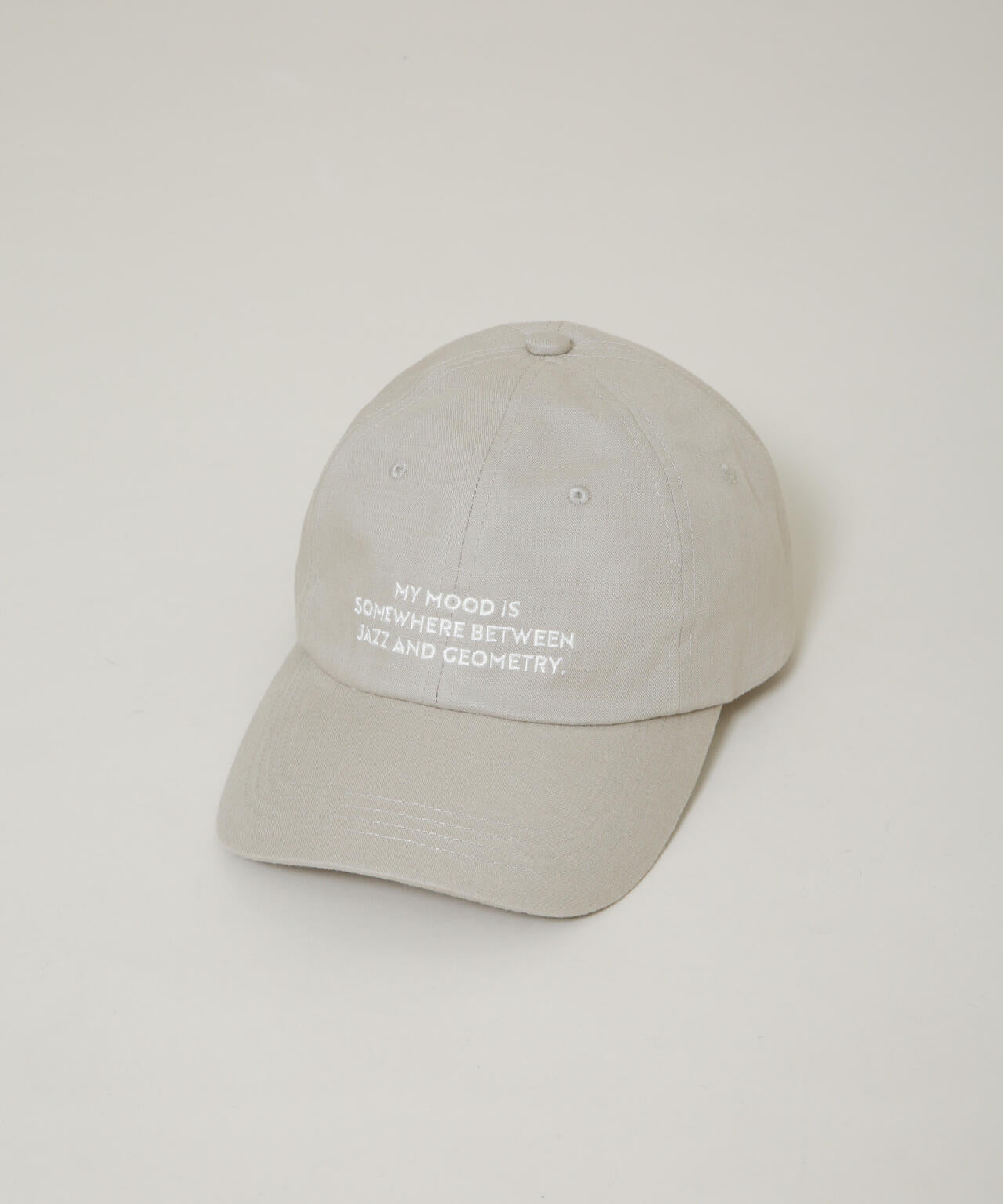 刺繍入りリネン混キャップ 6696139300