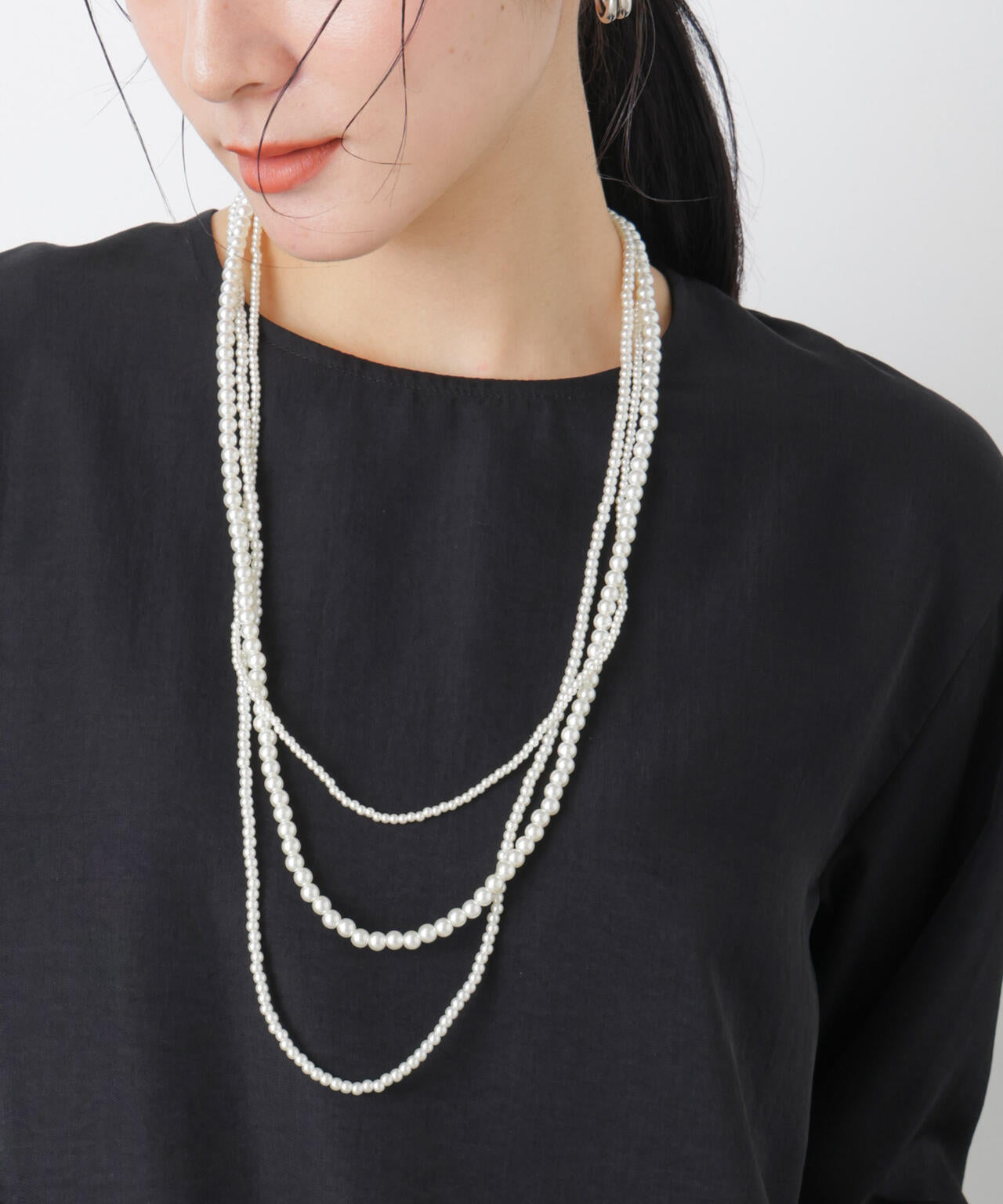 フェイクパールマルチウェイ3連ネックレス