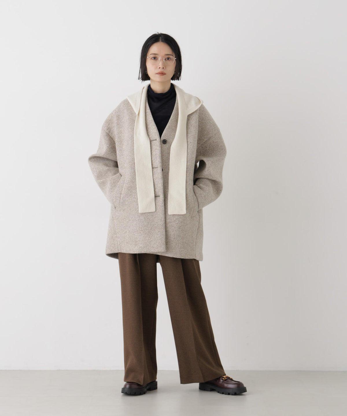 ツイードボンディングコート 6696211308
