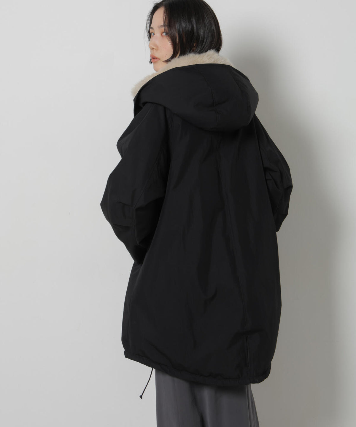 「STEVELOUR」「西川ダウン(R)」ファー付きコート 6696214306