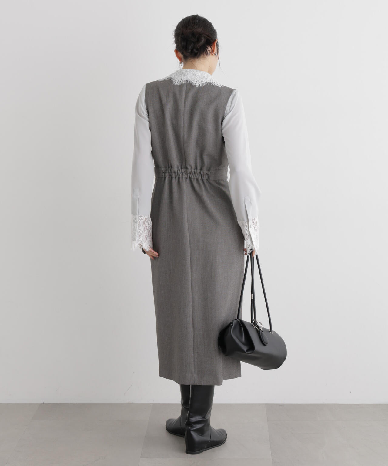 シャンブレーシャークスキンカシュクールワンピース 6696219302