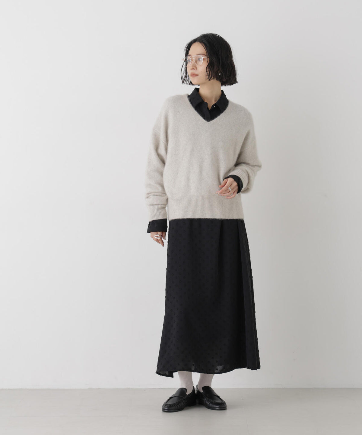 カットジャガードドットワンピース 6696219320