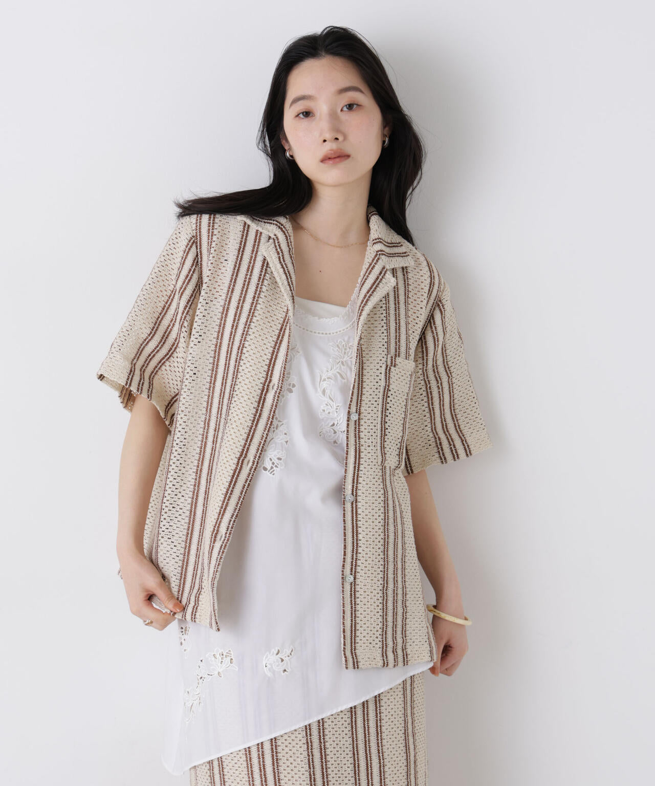 made in india ジャカードストライプシャツ(セットアップ可) 6696221301