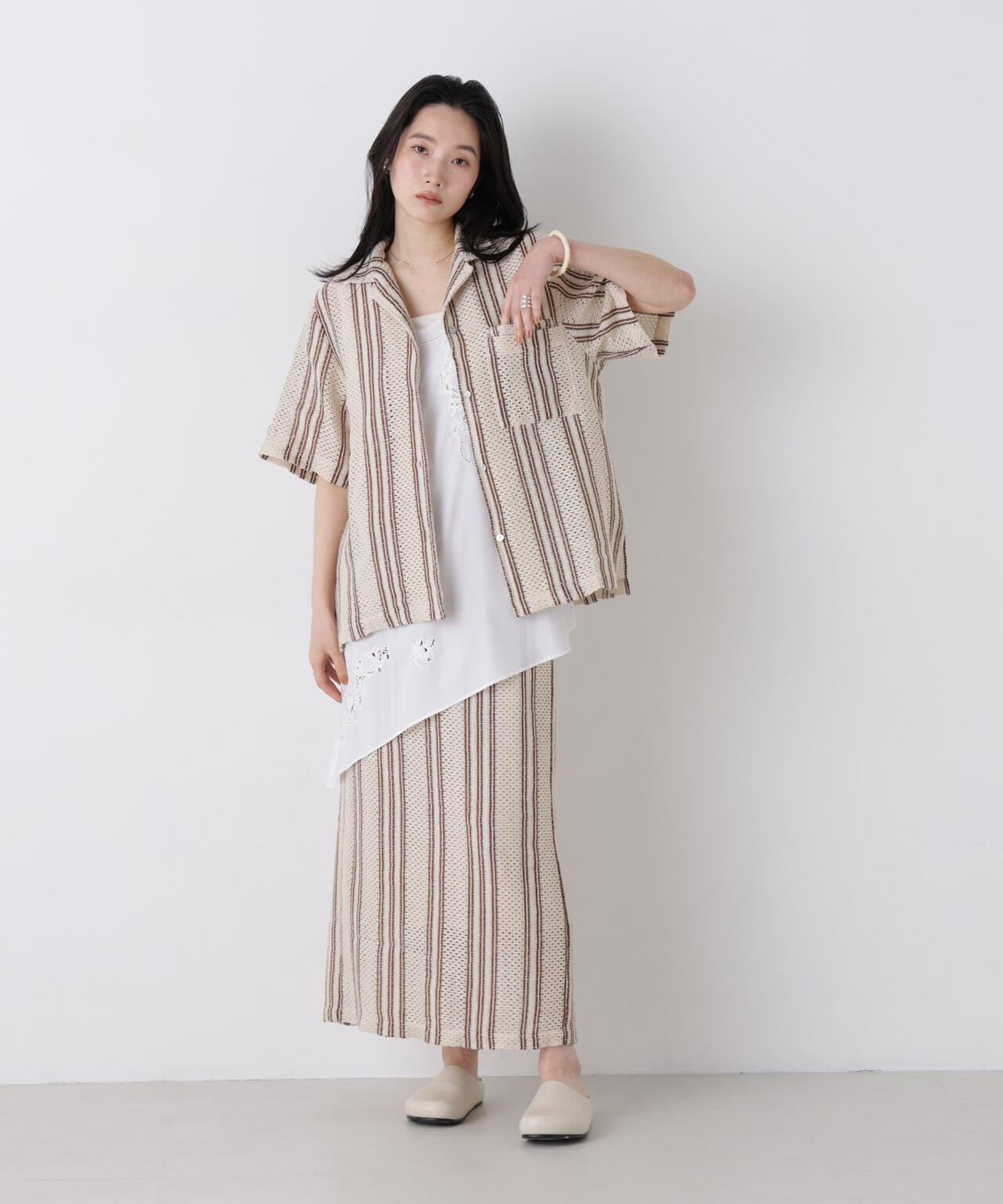 made in india ジャカードストライプシャツ(セットアップ可) 6696221301