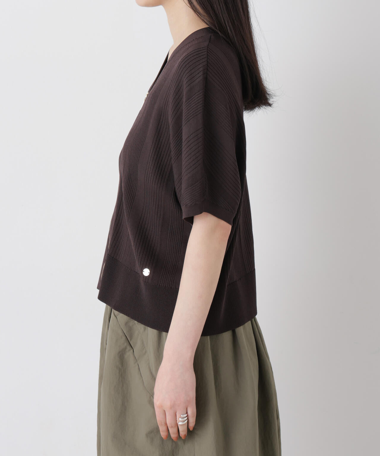 SUMMER VEIL KNIT ジップカーディガン 6696222311