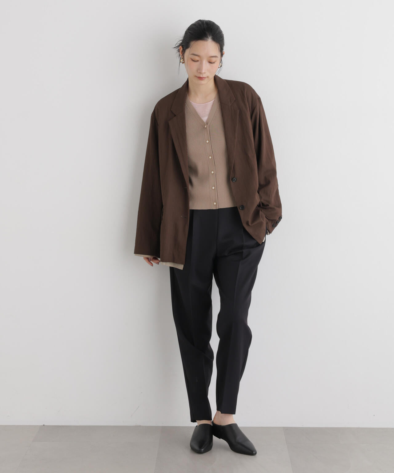 CICA&UVカット加工Vネックリブカーディガン 6696222318