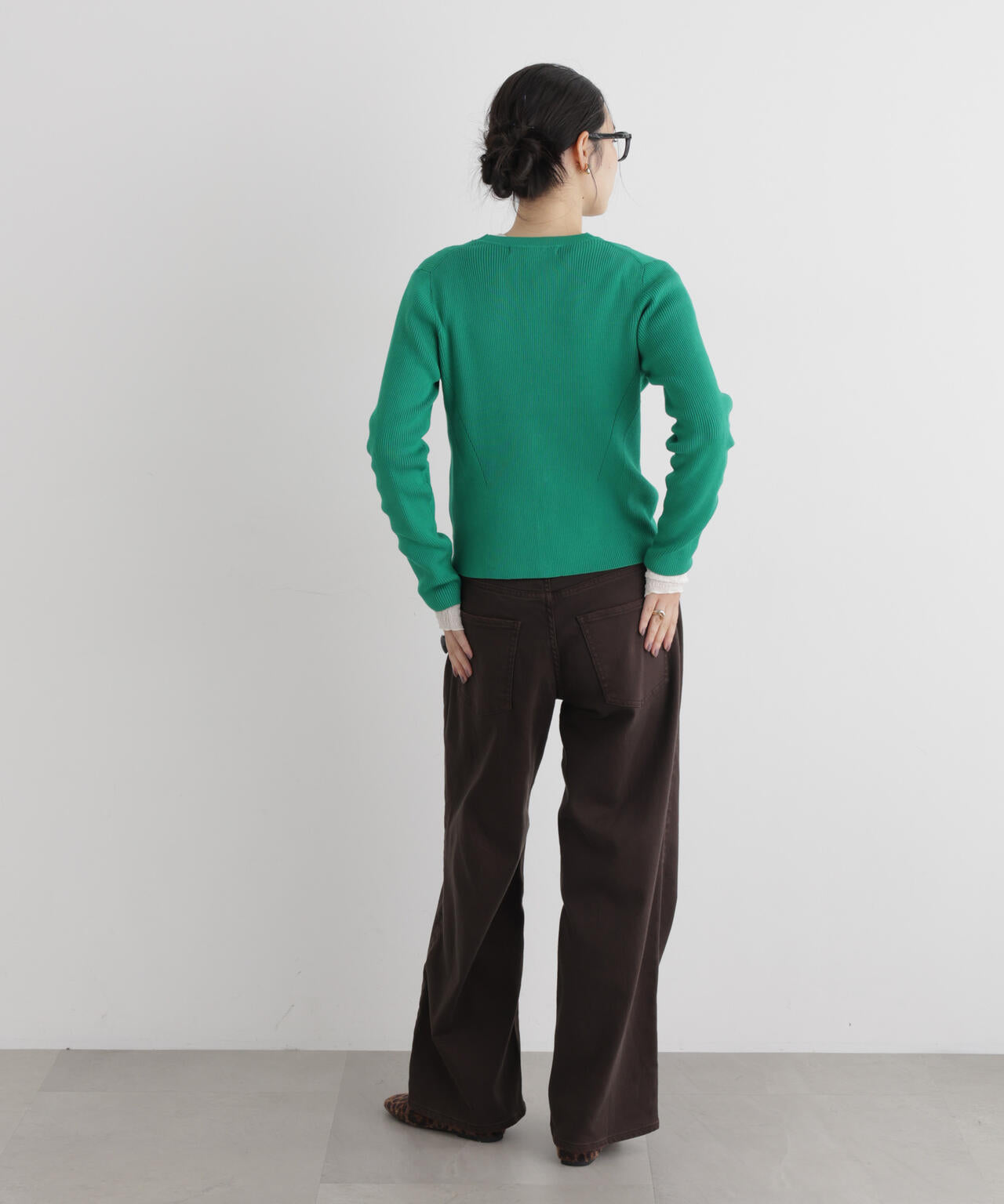CICA&UVカット加工Vネックリブカーディガン 6696222318