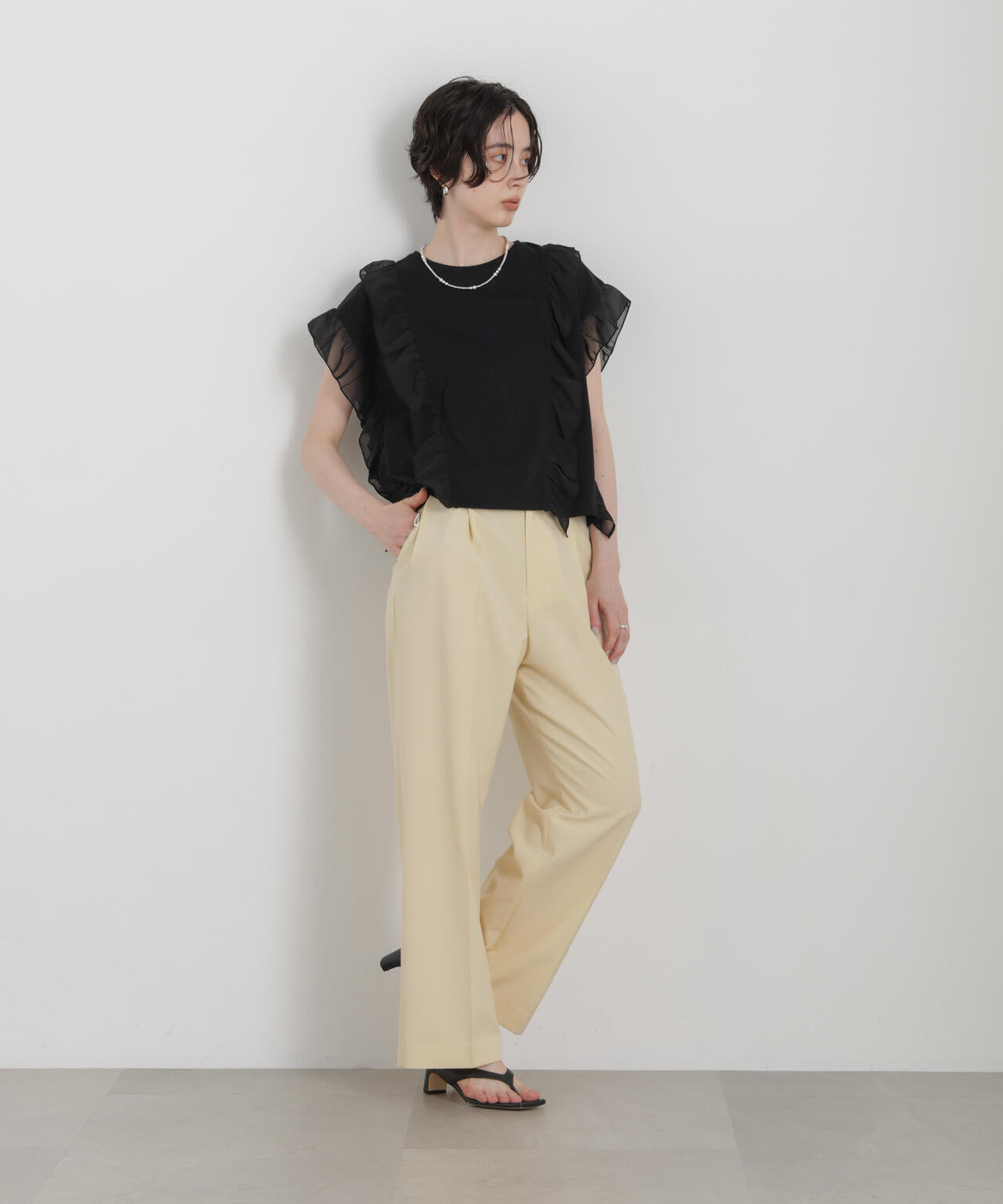 シフォンフリルカットソー 6696224302