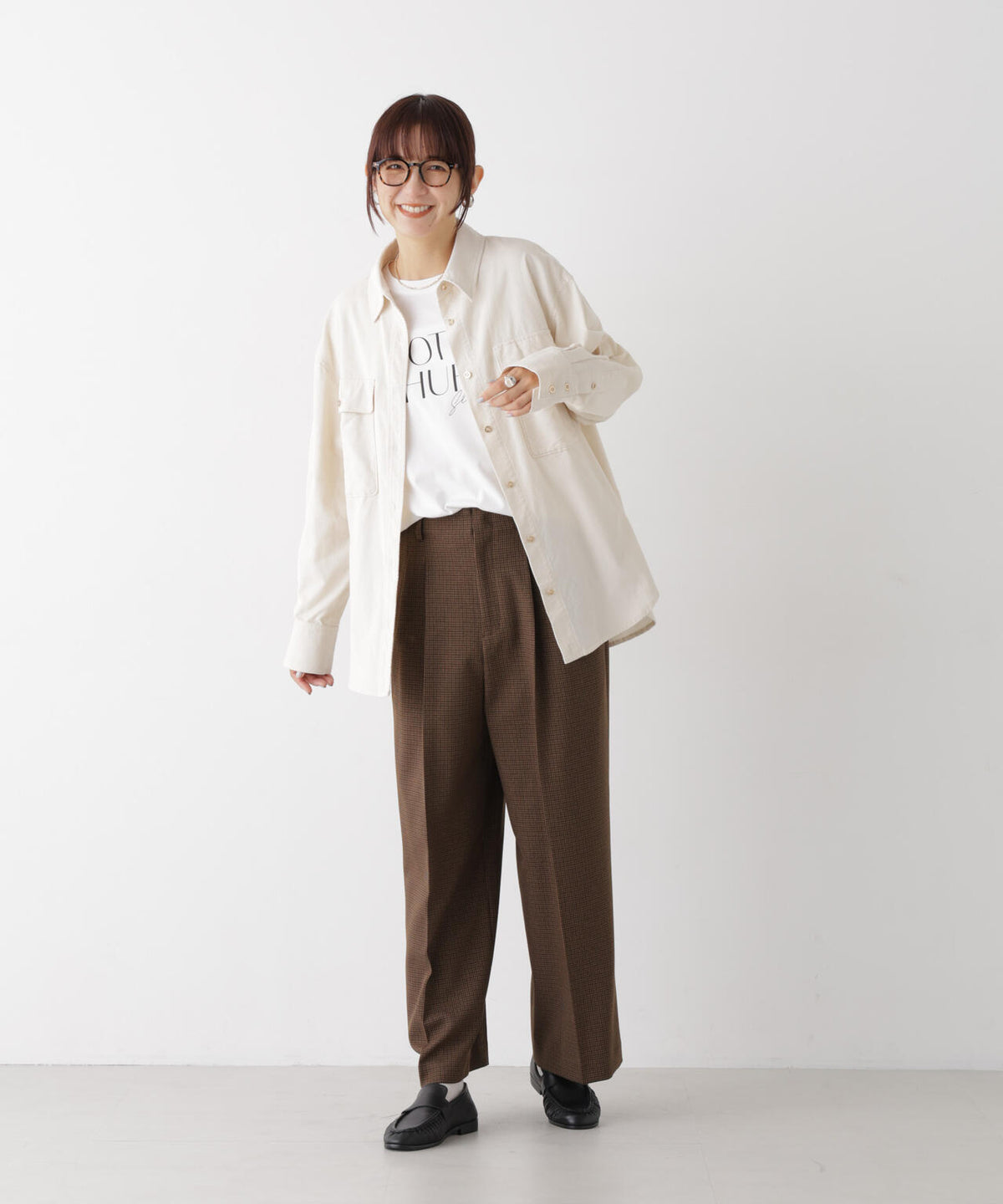 ソフトストレッチタックワイドパンツ(セットアップ可) 6696227304
