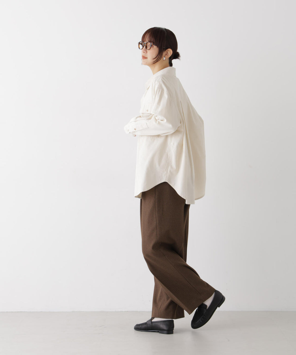 ソフトストレッチタックワイドパンツ(セットアップ可) 6696227304