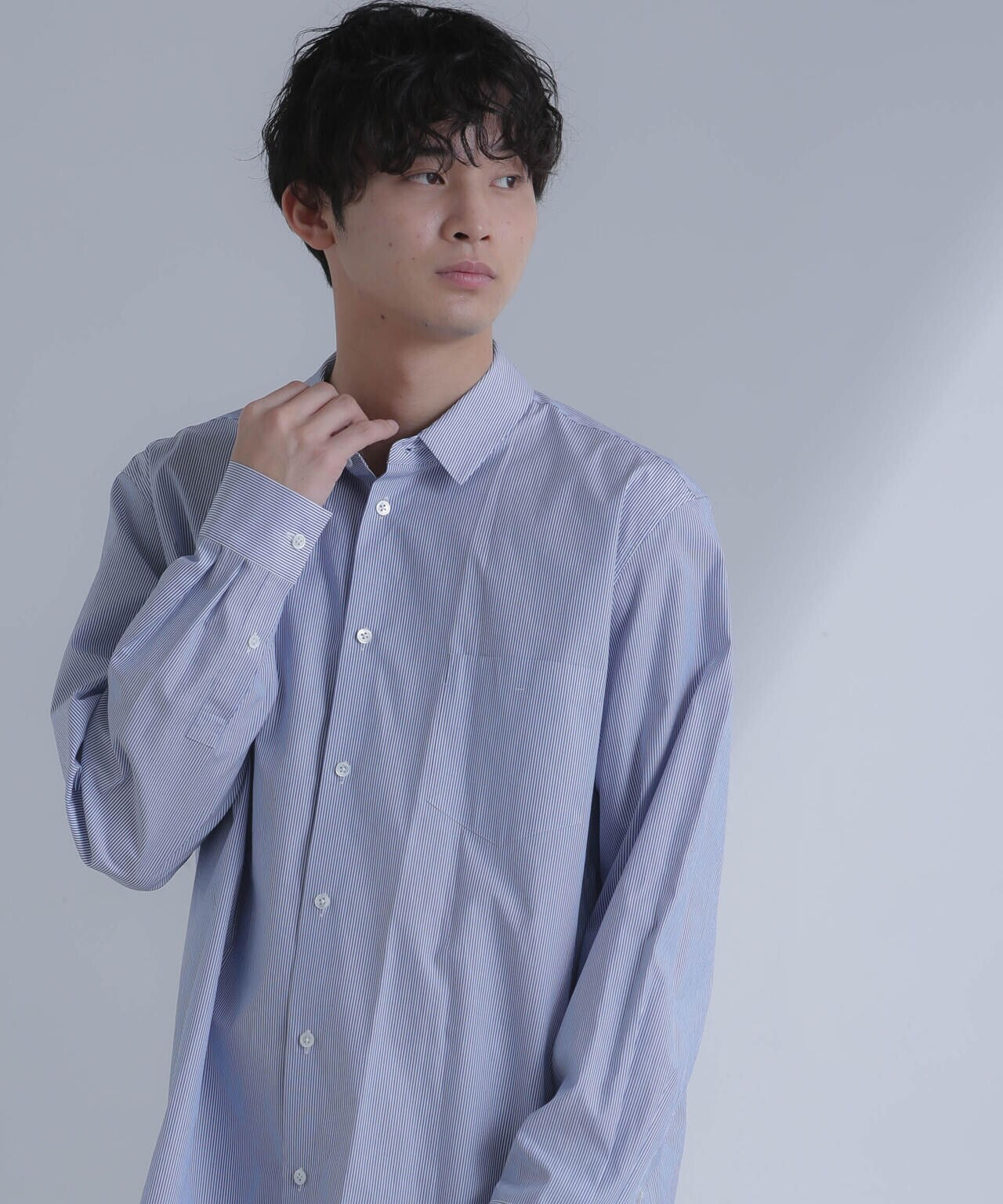 ATON/GIZA STRIPE STANDARD SHIRT 6704120091