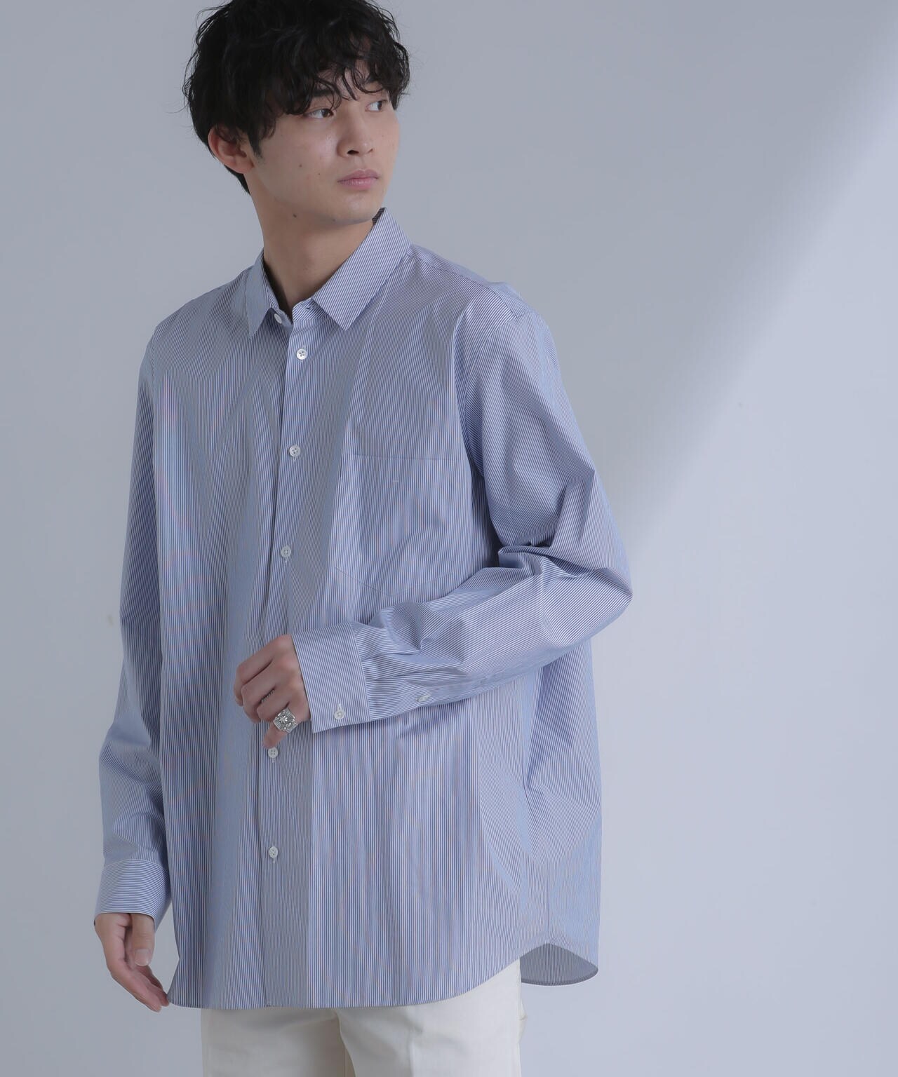 ATON/GIZA STRIPE STANDARD SHIRT 6704120091