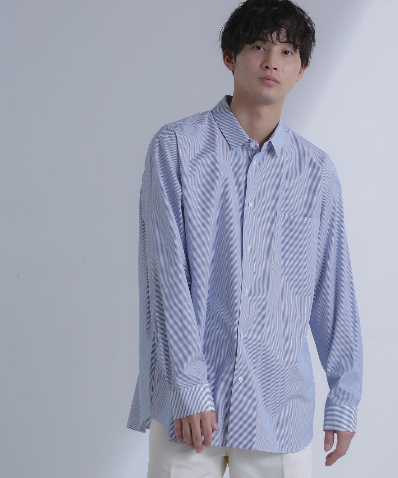 ATON/GIZA STRIPE STANDARD SHIRT 6704120091