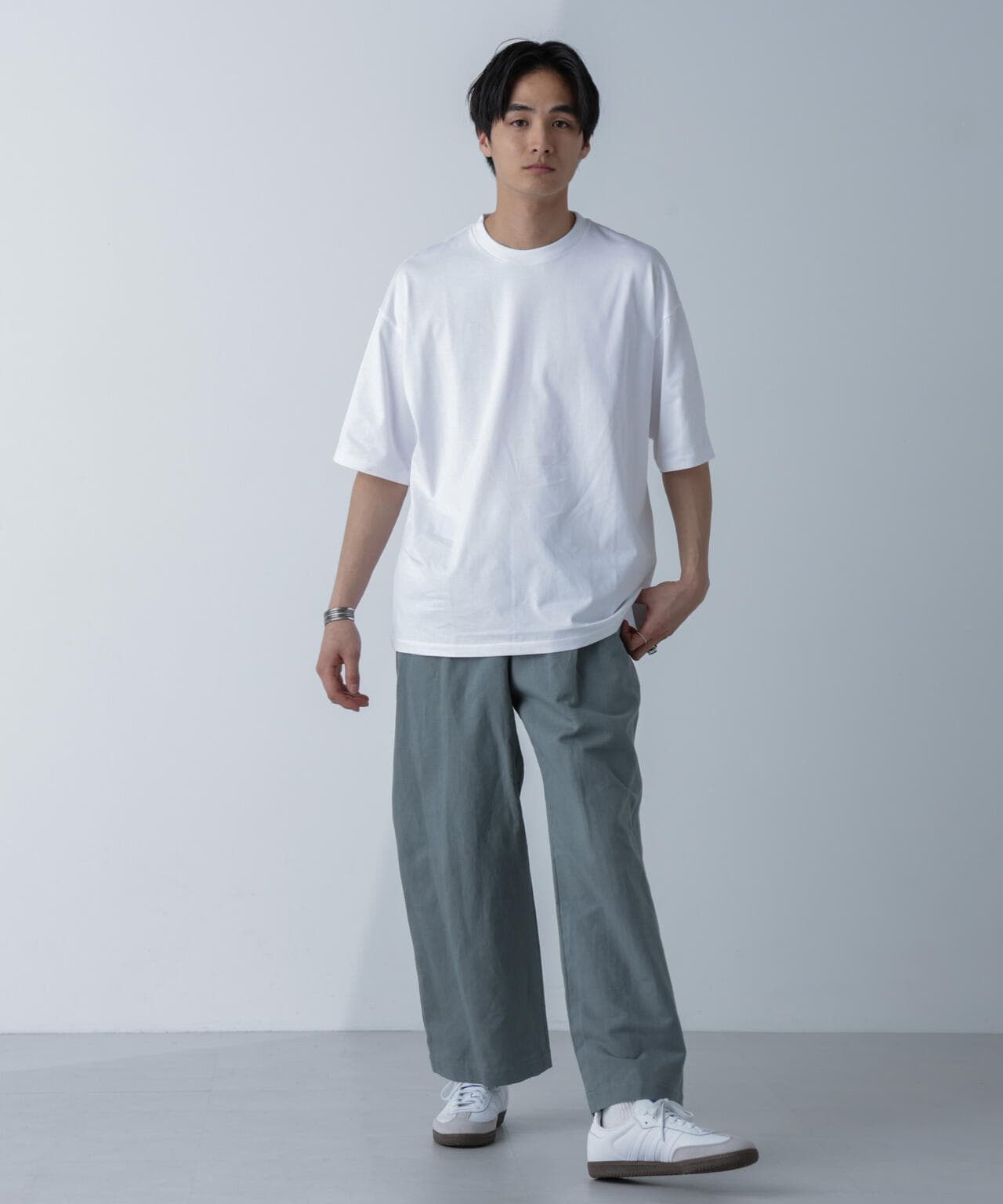 ESLOW/ONE TUCK PANTS w/STITCH 6704127074
