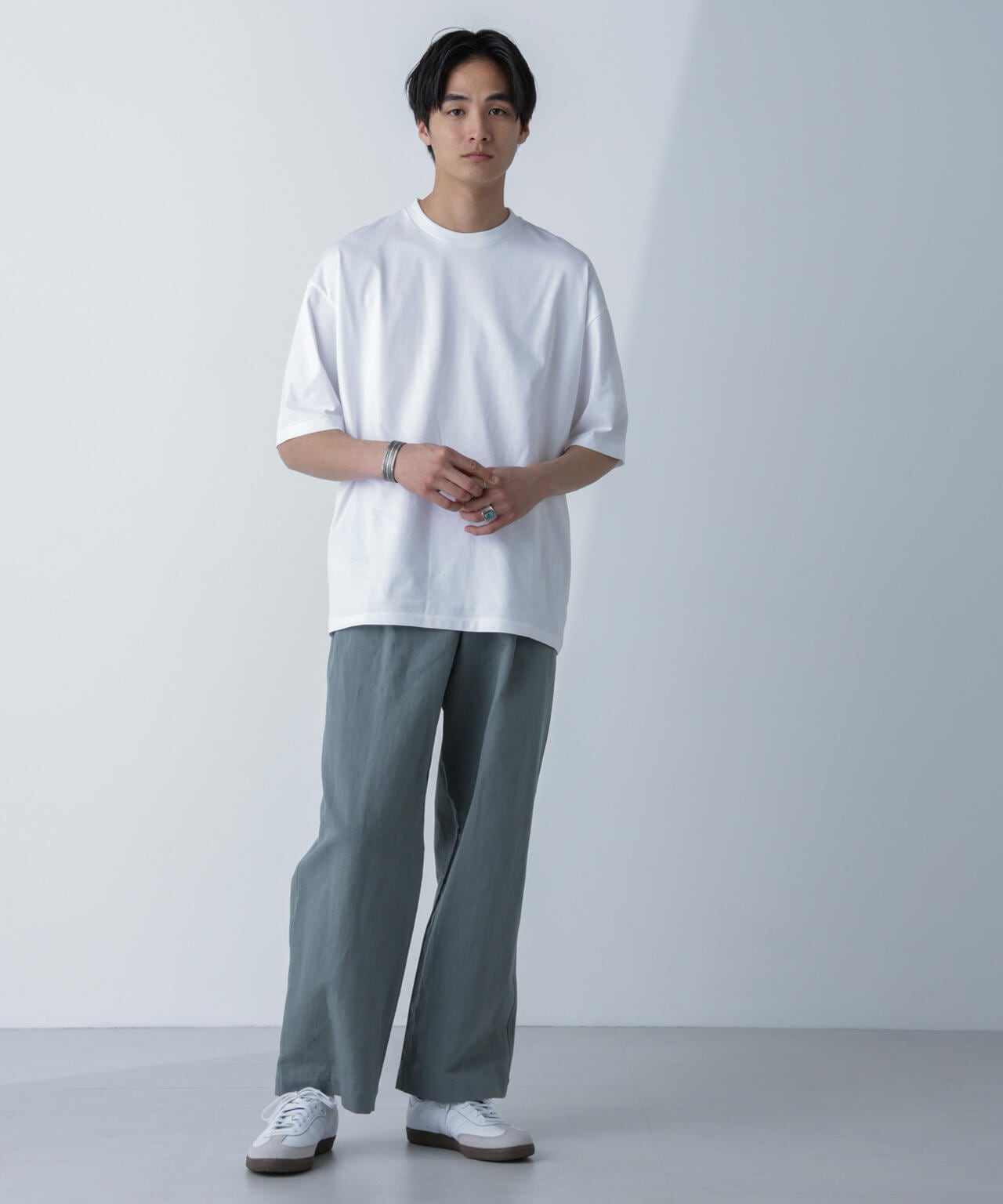 ESLOW/ONE TUCK PANTS w/STITCH 6704127074