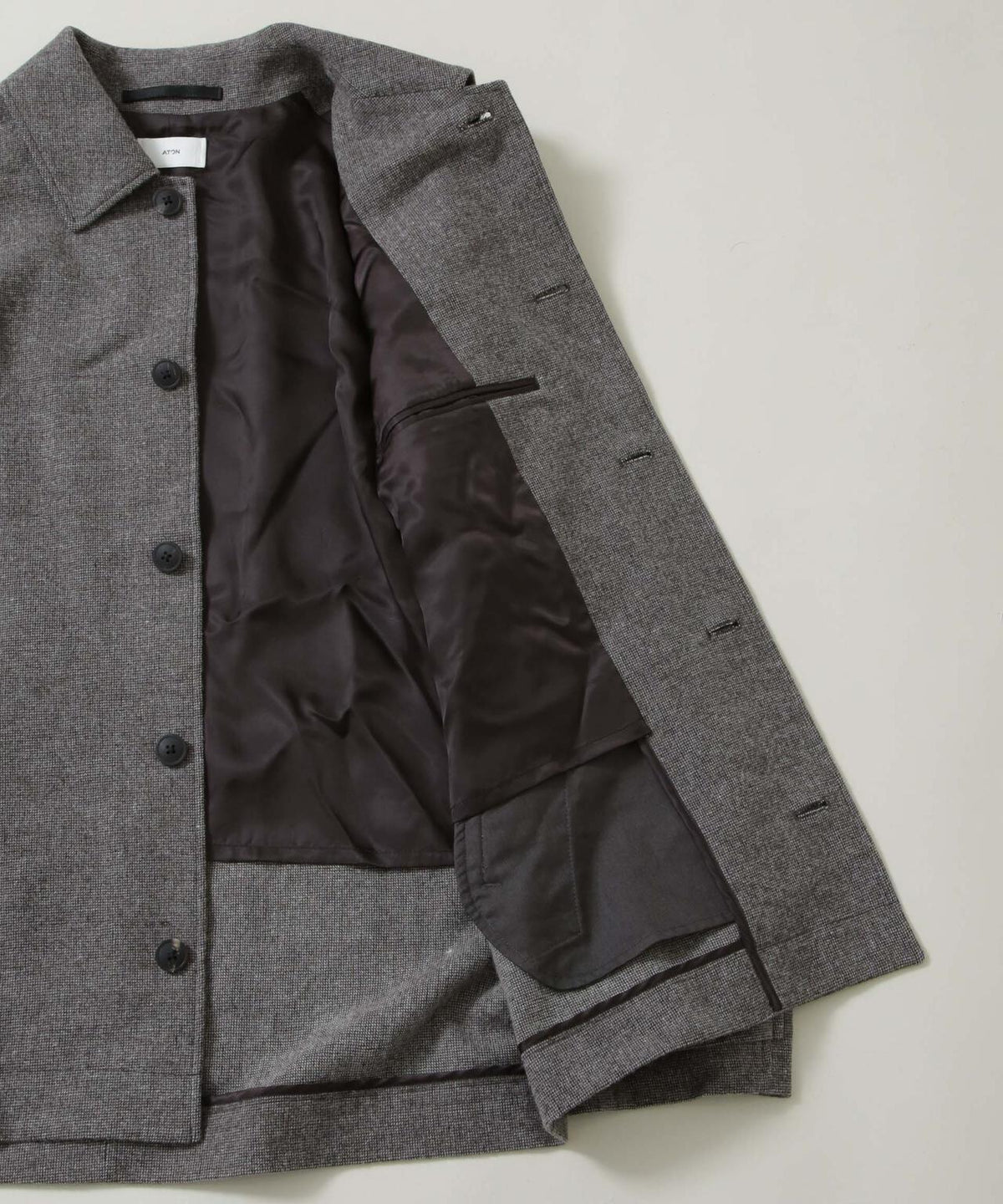 ATON/LINEN WOOL TWEED SHORT COAT 6706211004