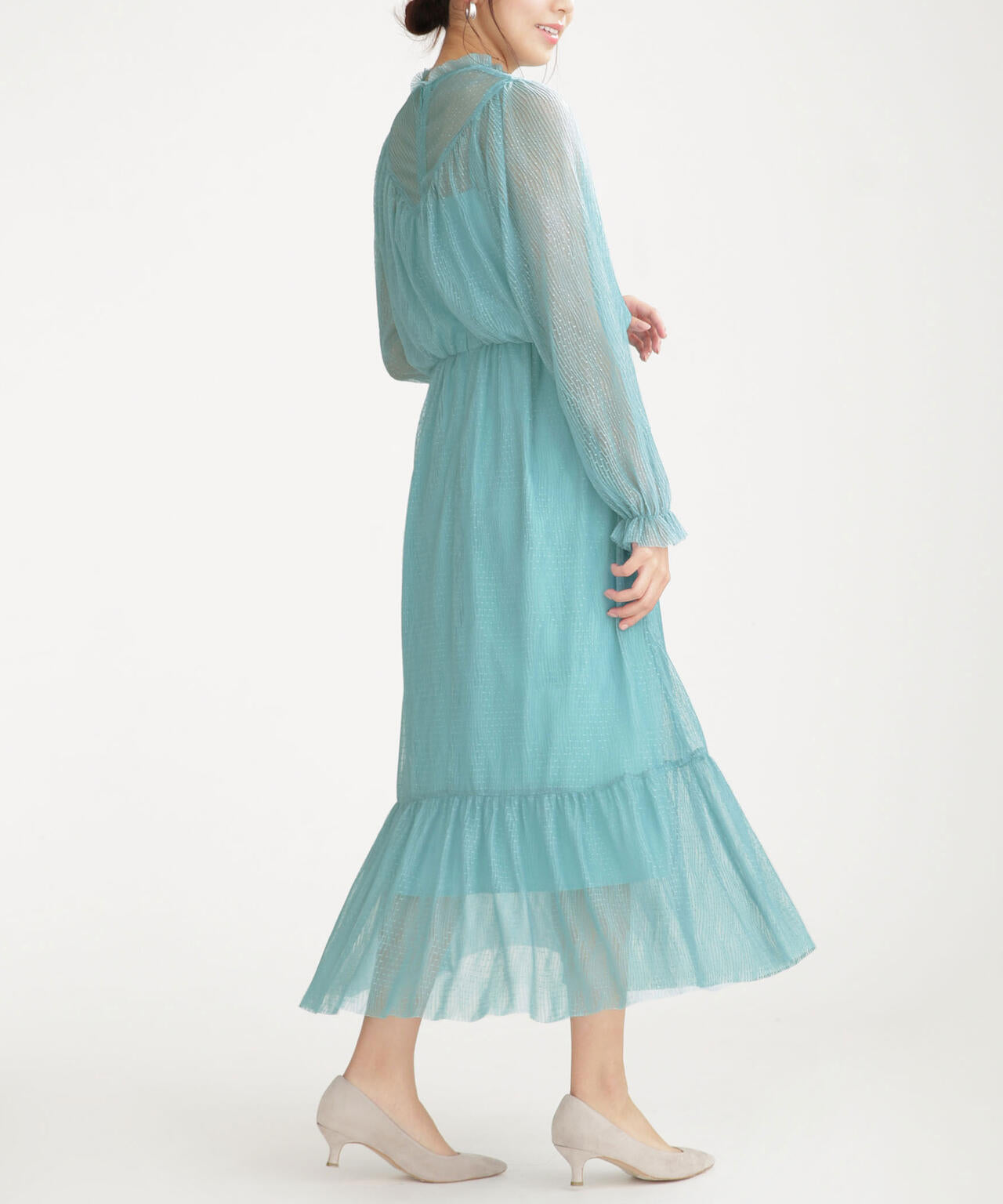 troisiemechaco/ドットプリーツチュールワンピース 6711119001