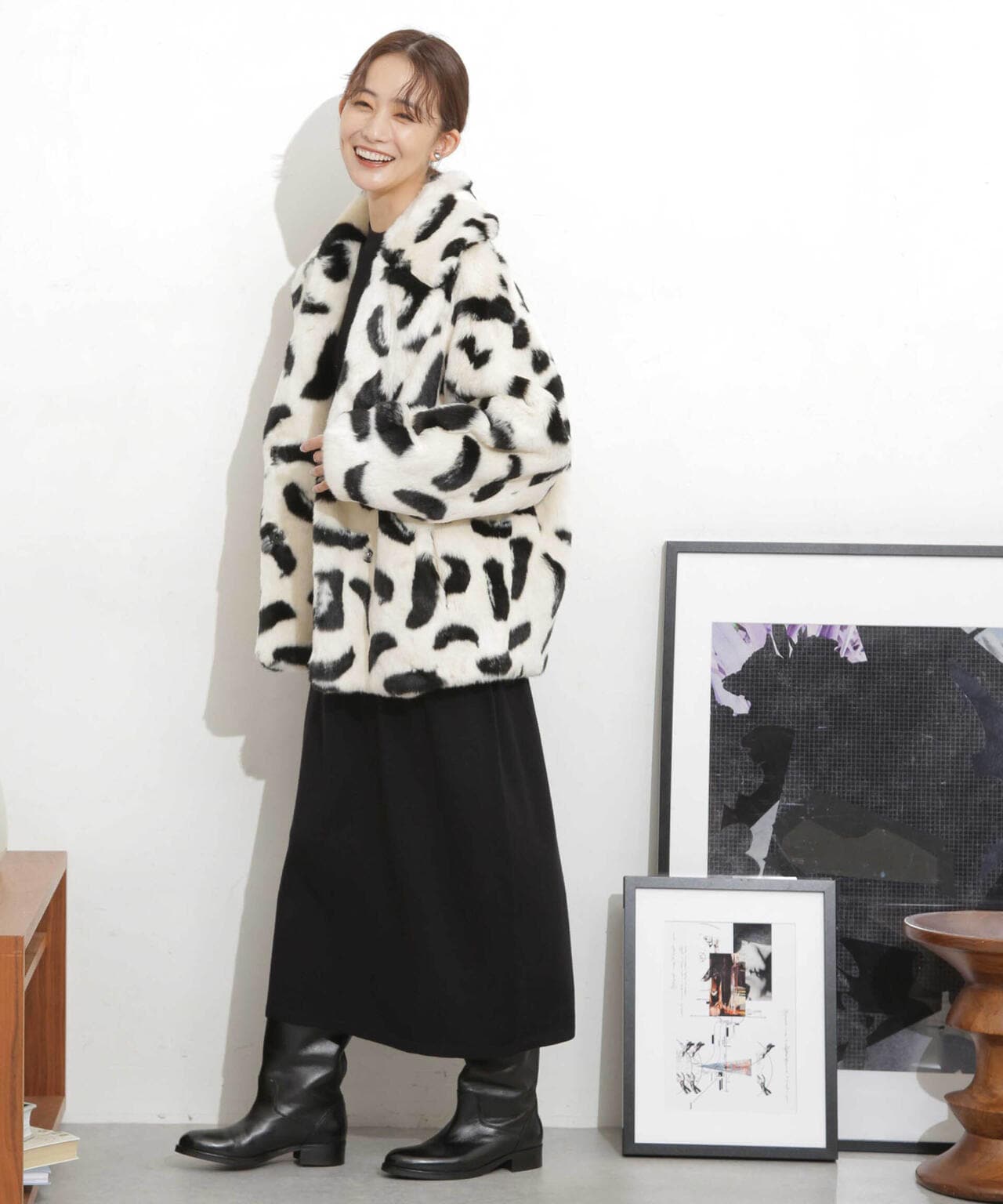 jakke/RITA COAT PAINTBRUSH PRINT 6713211037