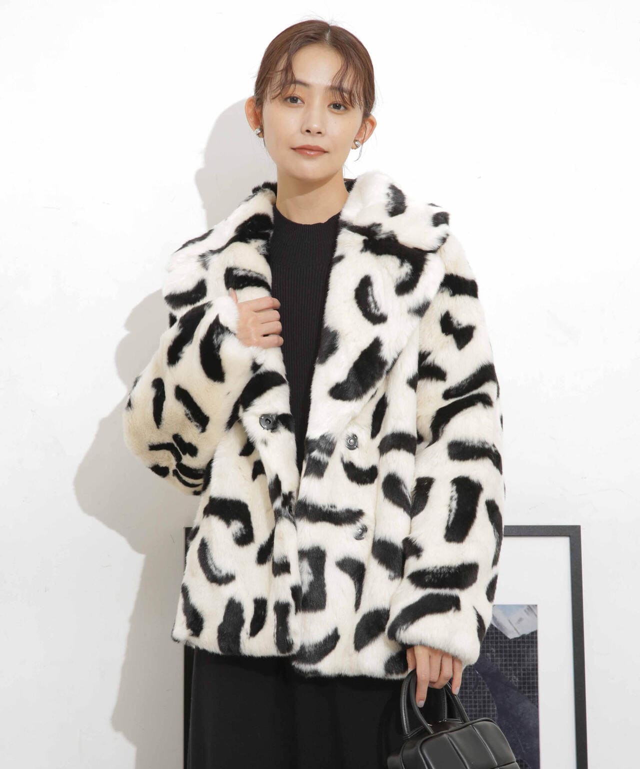 jakke/RITA COAT PAINTBRUSH PRINT 6713211037