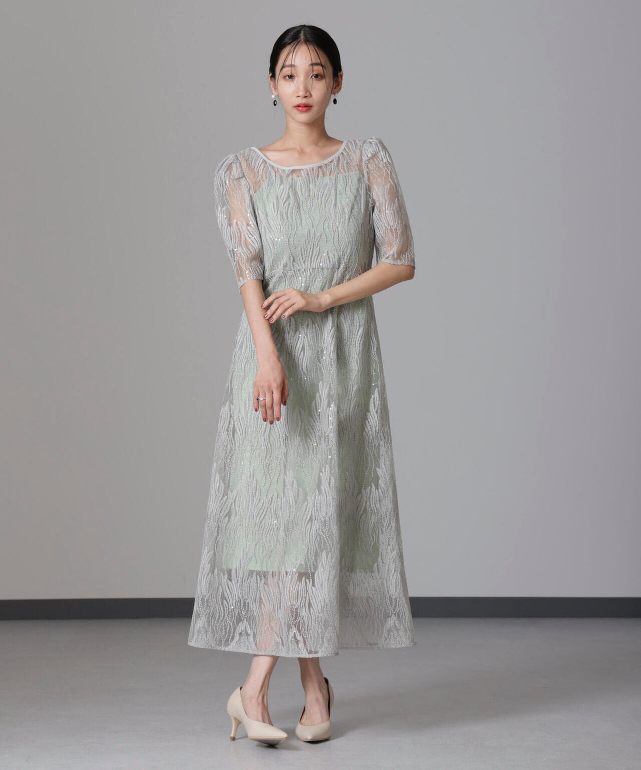 kaene/スパンコールアネモネドレス 6714219026