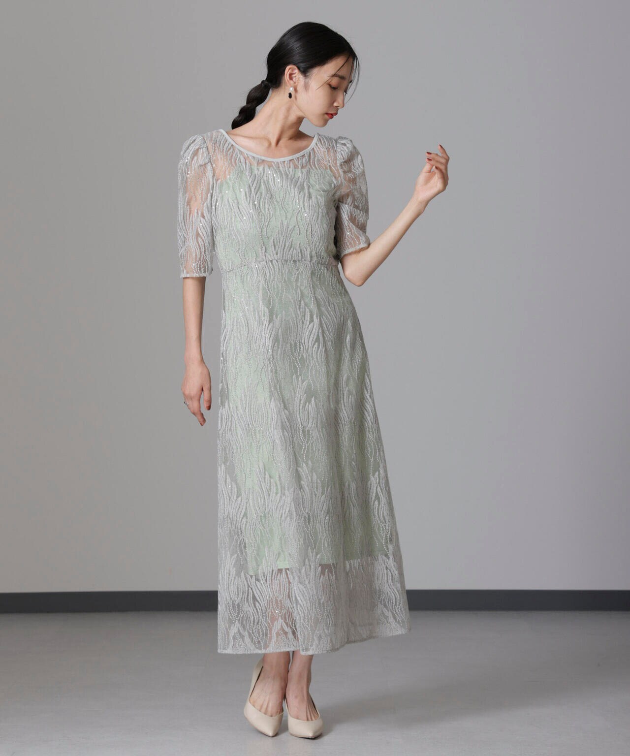 kaene/スパンコールアネモネドレス 6714219026