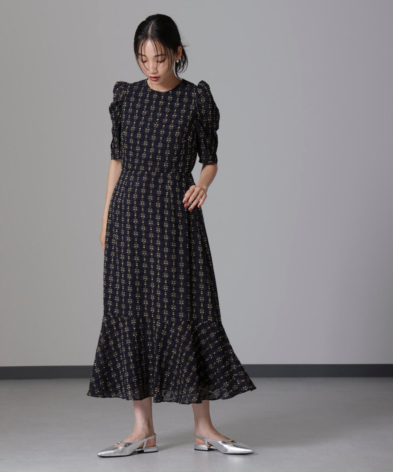 troisiemechaco/カットジャガードワンピース 6714219028