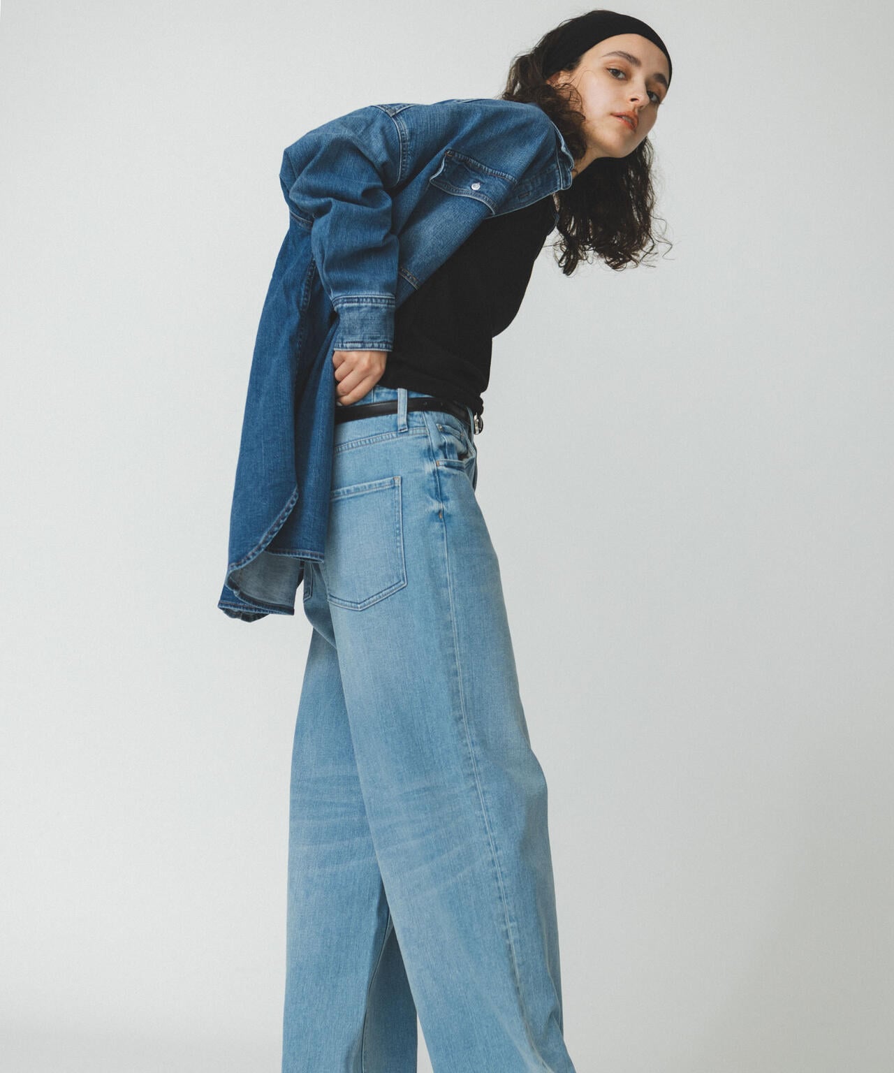 Healthy DENIM/別注PinkPepper ワイドストレートデニム L.ブルー 6714227017