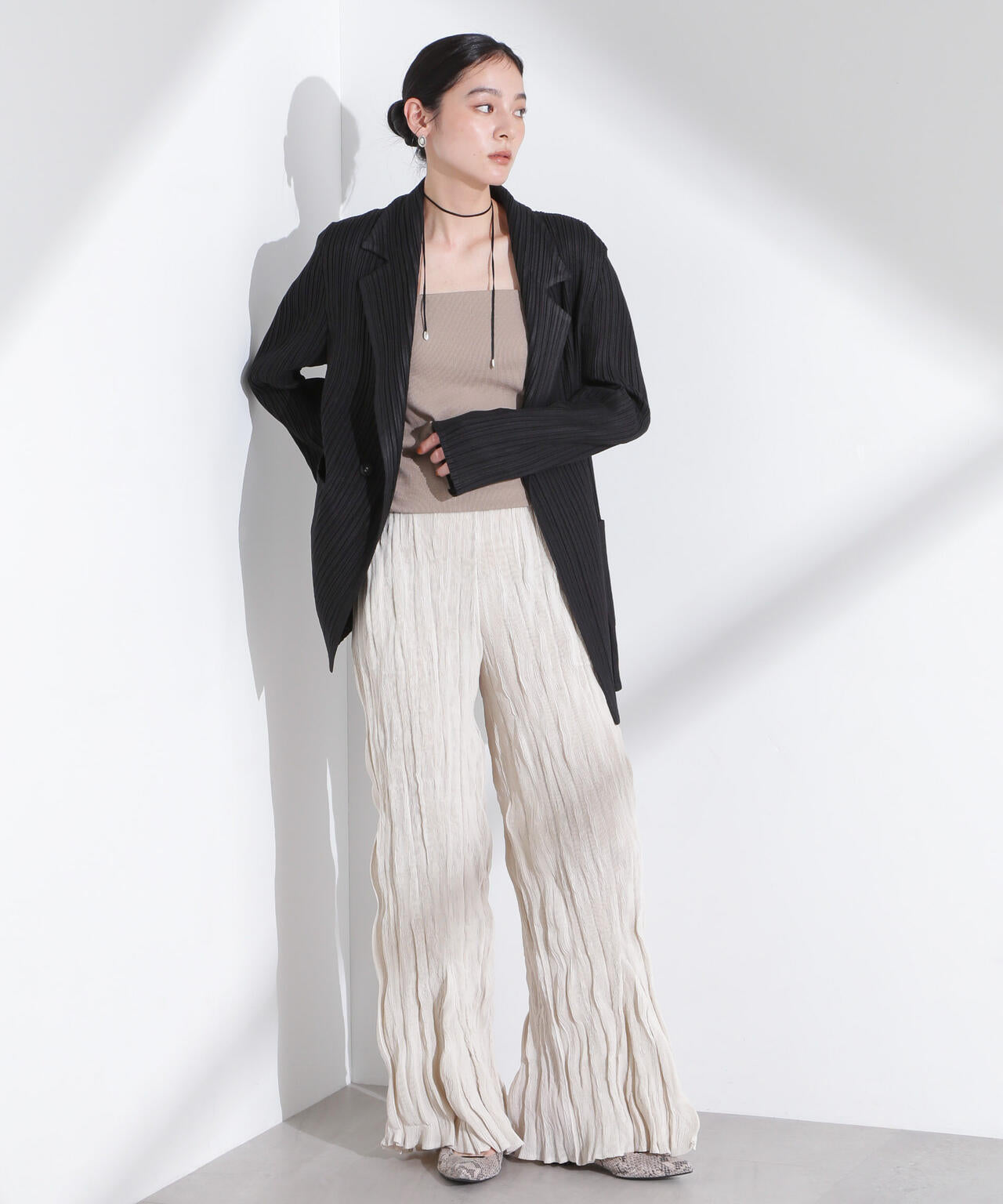 Gongdid Design/Cotton pleated blazer（セットアップ可） 6715116008