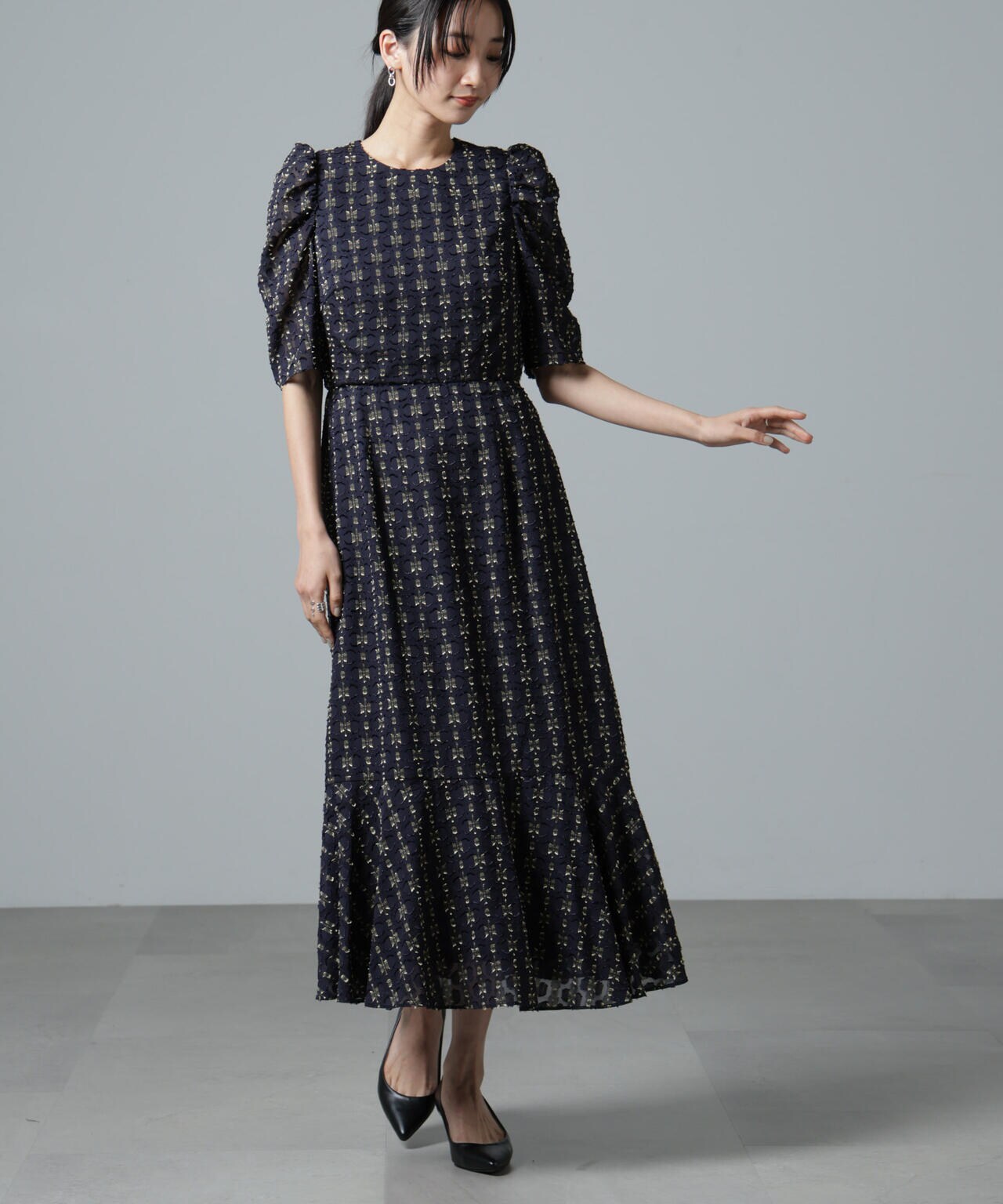 troisiemechaco/カットジャガードワンピース 6715119062
