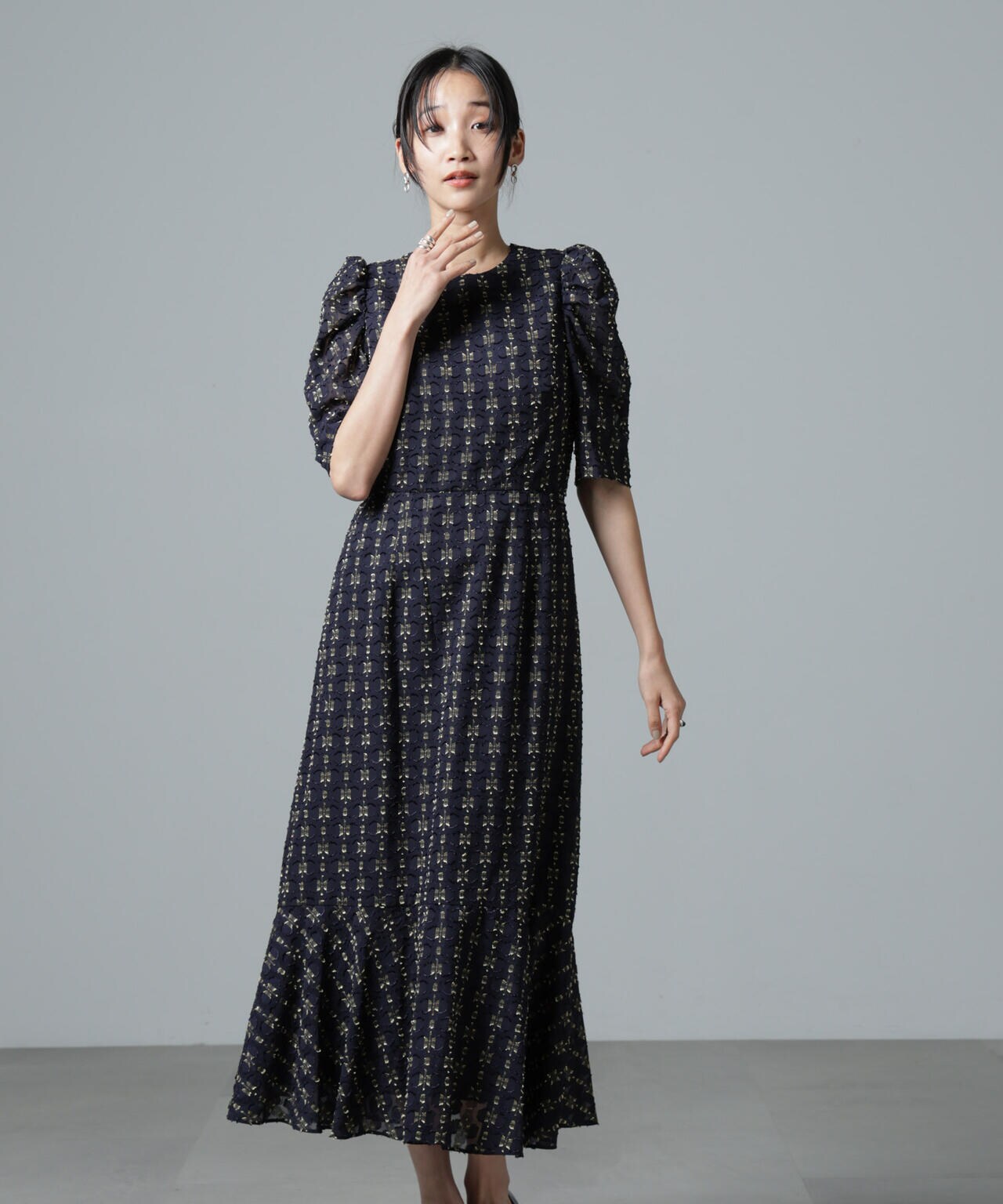troisiemechaco/カットジャガードワンピース 6715119062