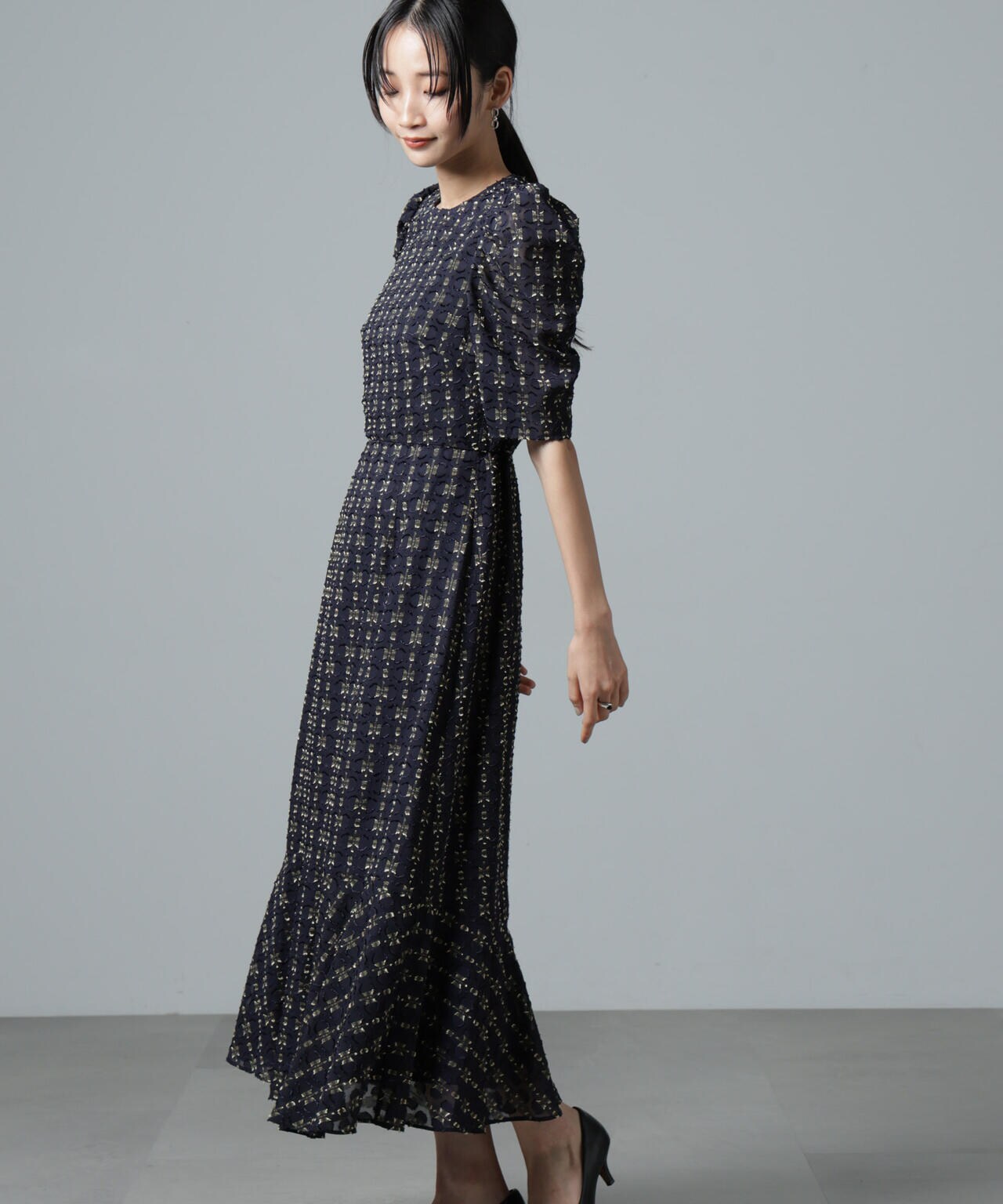troisiemechaco/カットジャガードワンピース 6715119062