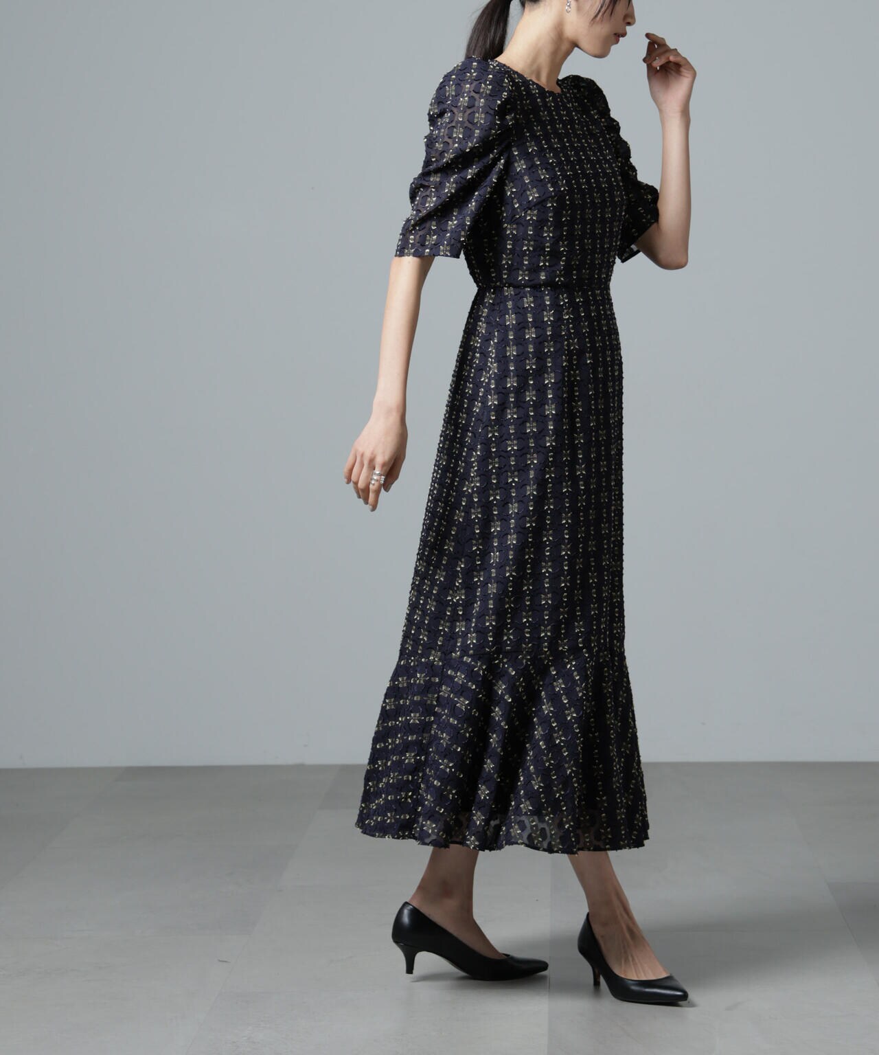 troisiemechaco/カットジャガードワンピース 6715119062