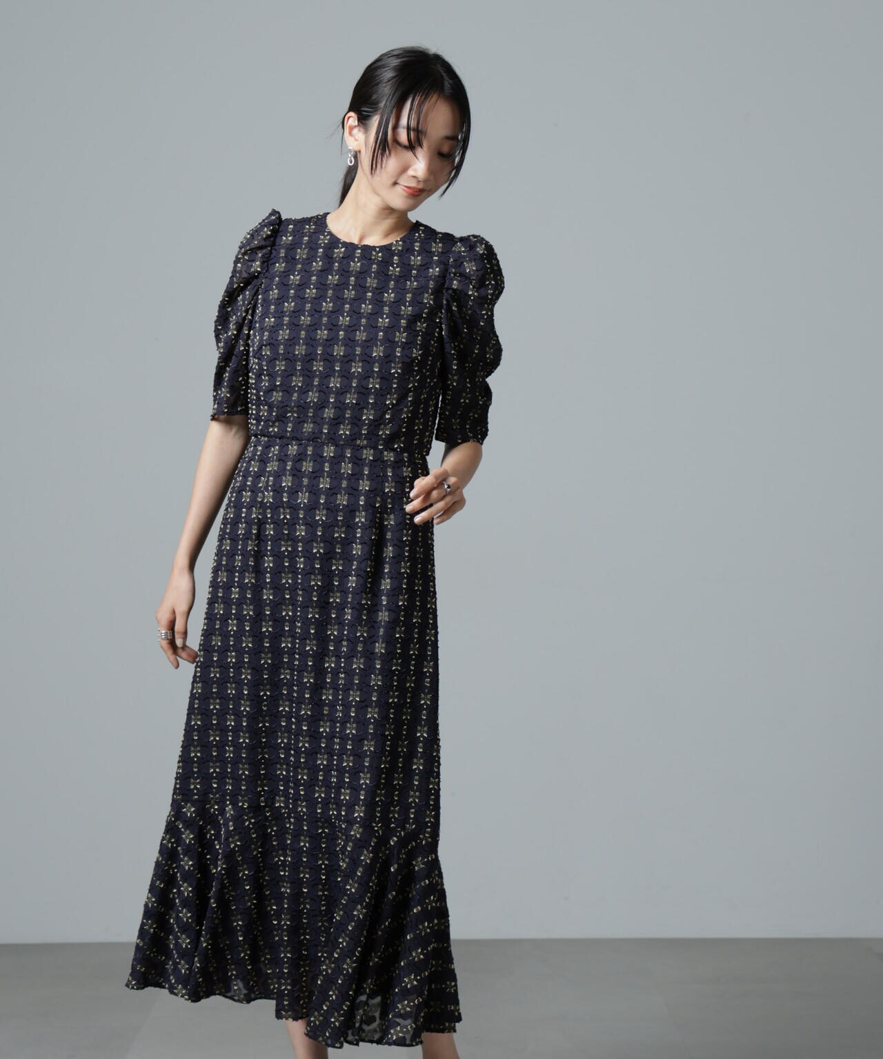 troisiemechaco/カットジャガードワンピース 6715119062