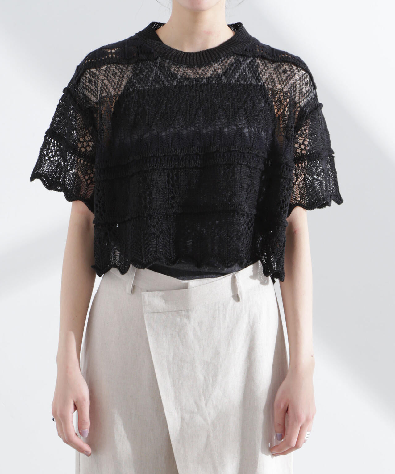 ODAKHA/crazy lace short knit 6715122026