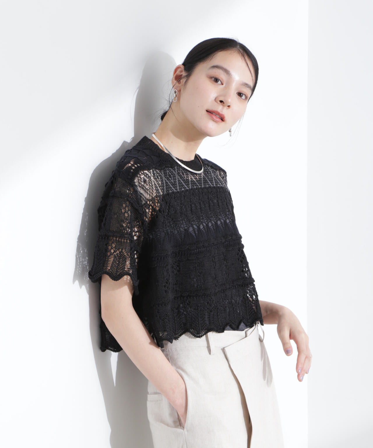 ODAKHA/crazy lace short knit 6715122026