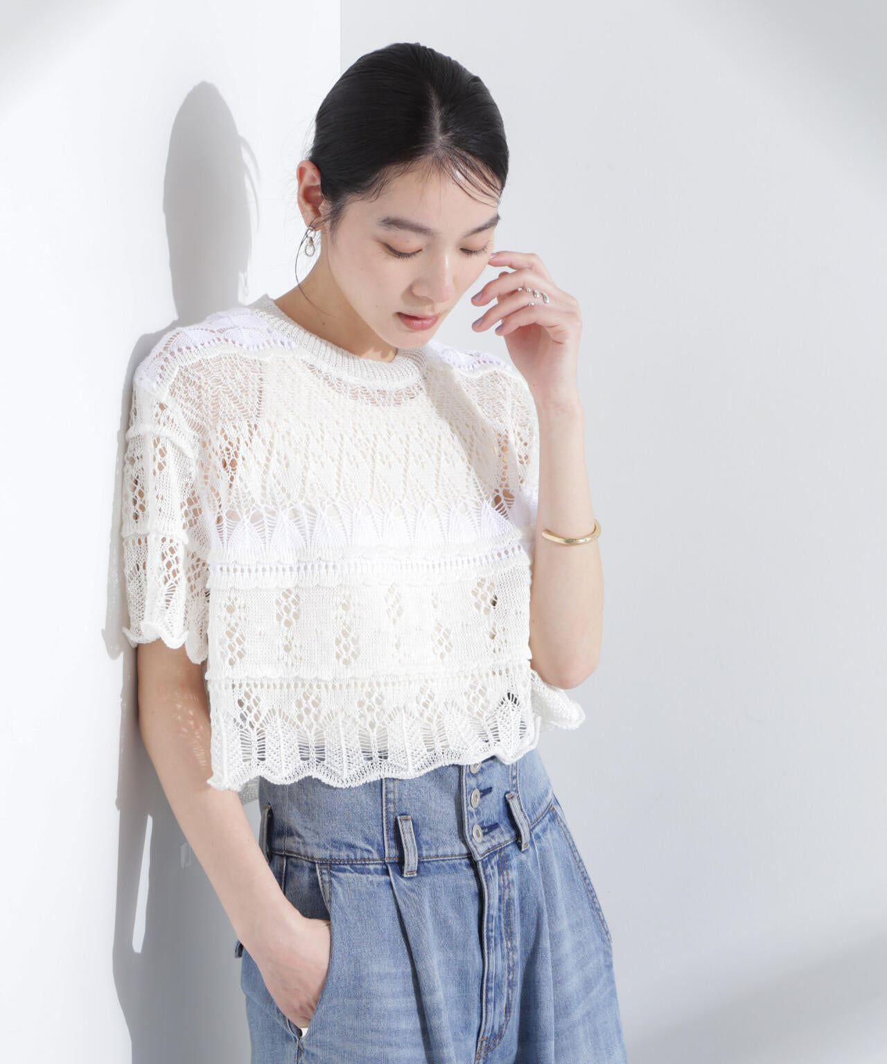 ODAKHA/crazy lace short knit 6715122026