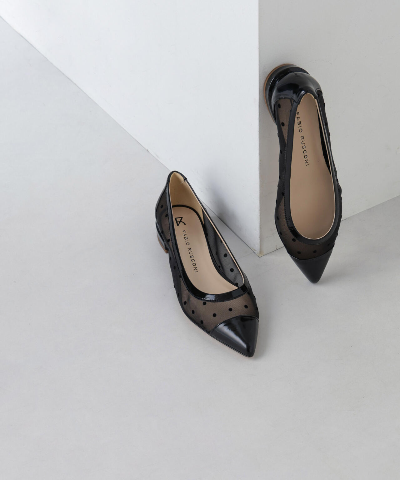 FABIO RUSCONI/メッシュドット ポインテッドパンプス 6715133018