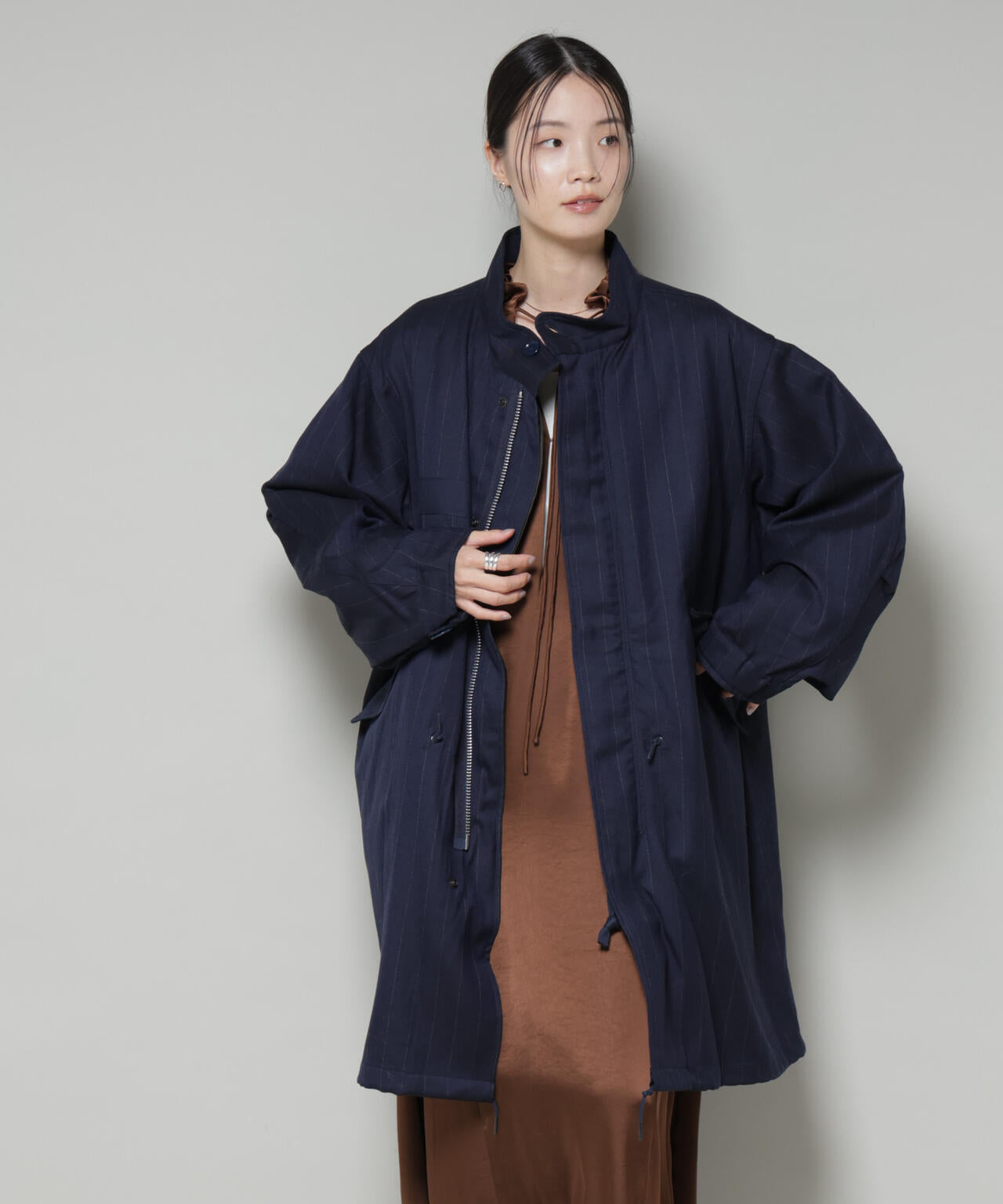 ANTHEM A/STRIPE MILITARY OVER COAT 6715211056