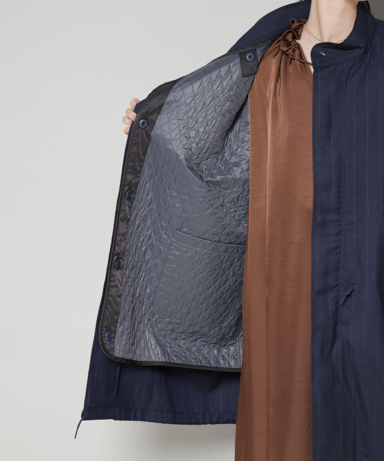 ANTHEM A/STRIPE MILITARY OVER COAT 6715211056