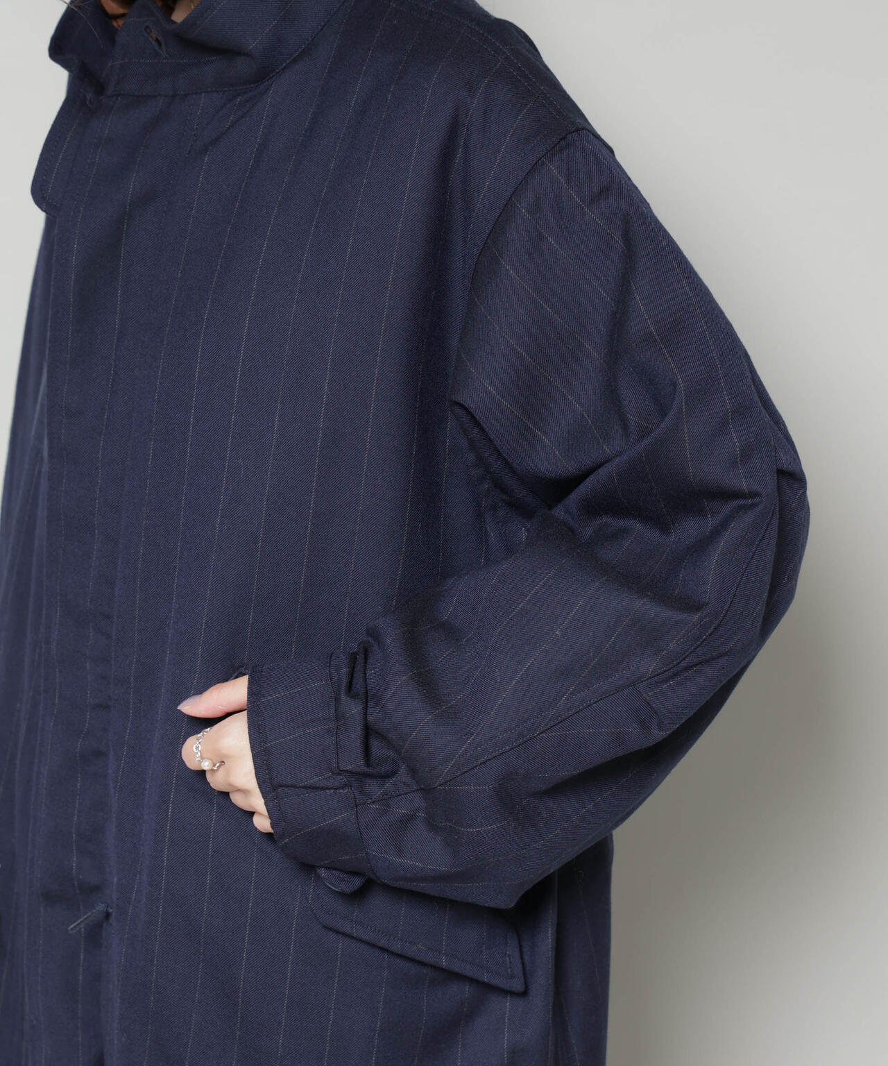 ANTHEM A/STRIPE MILITARY OVER COAT 6715211056