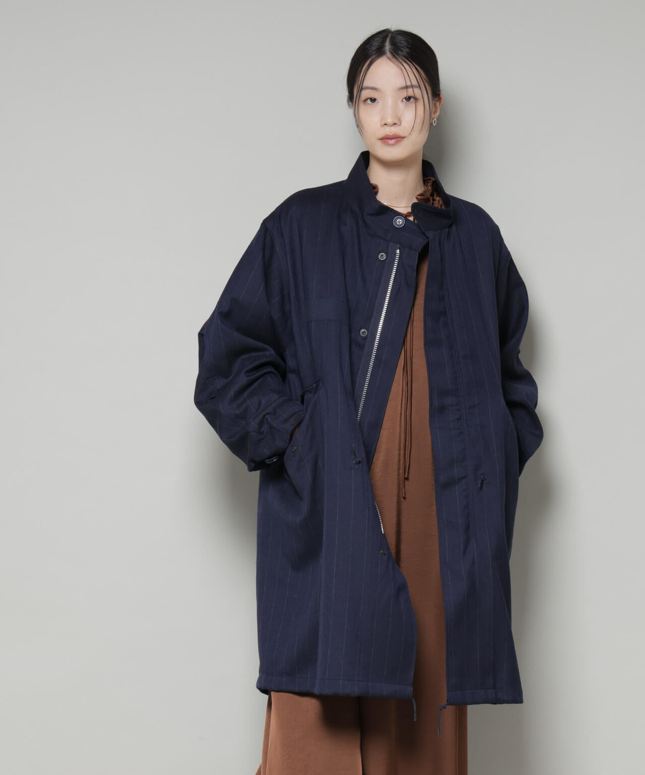 ANTHEM A/STRIPE MILITARY OVER COAT