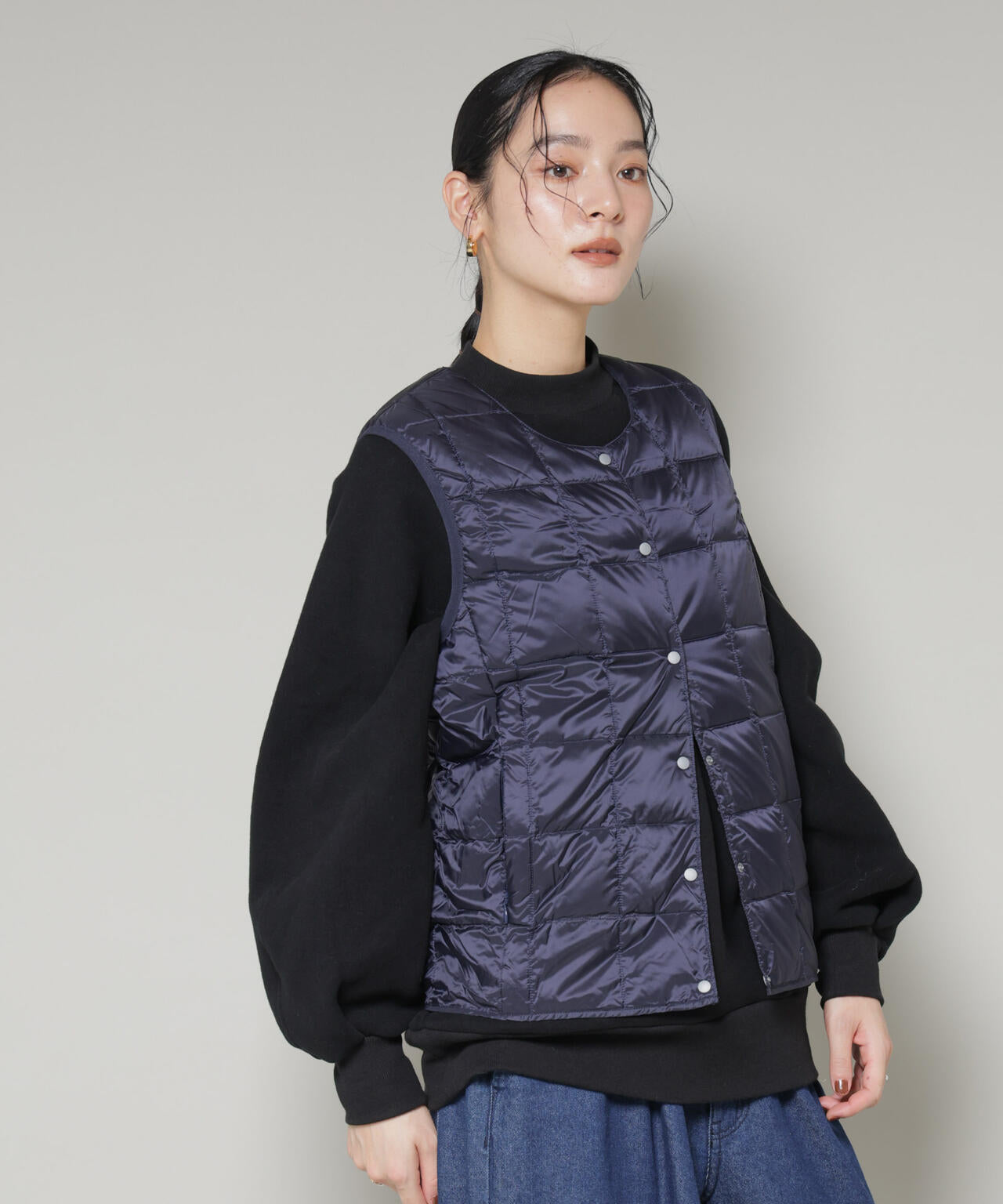 TAION/クルーネックボタンダウンベスト 6715214008