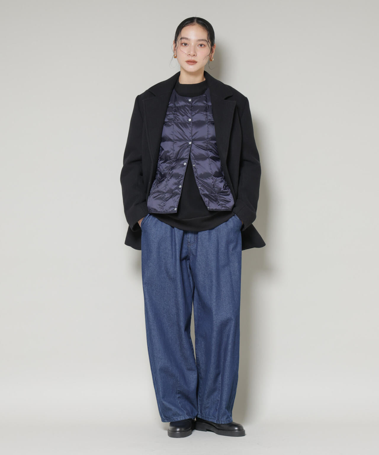 TAION/クルーネックボタンダウンベスト 6715214008