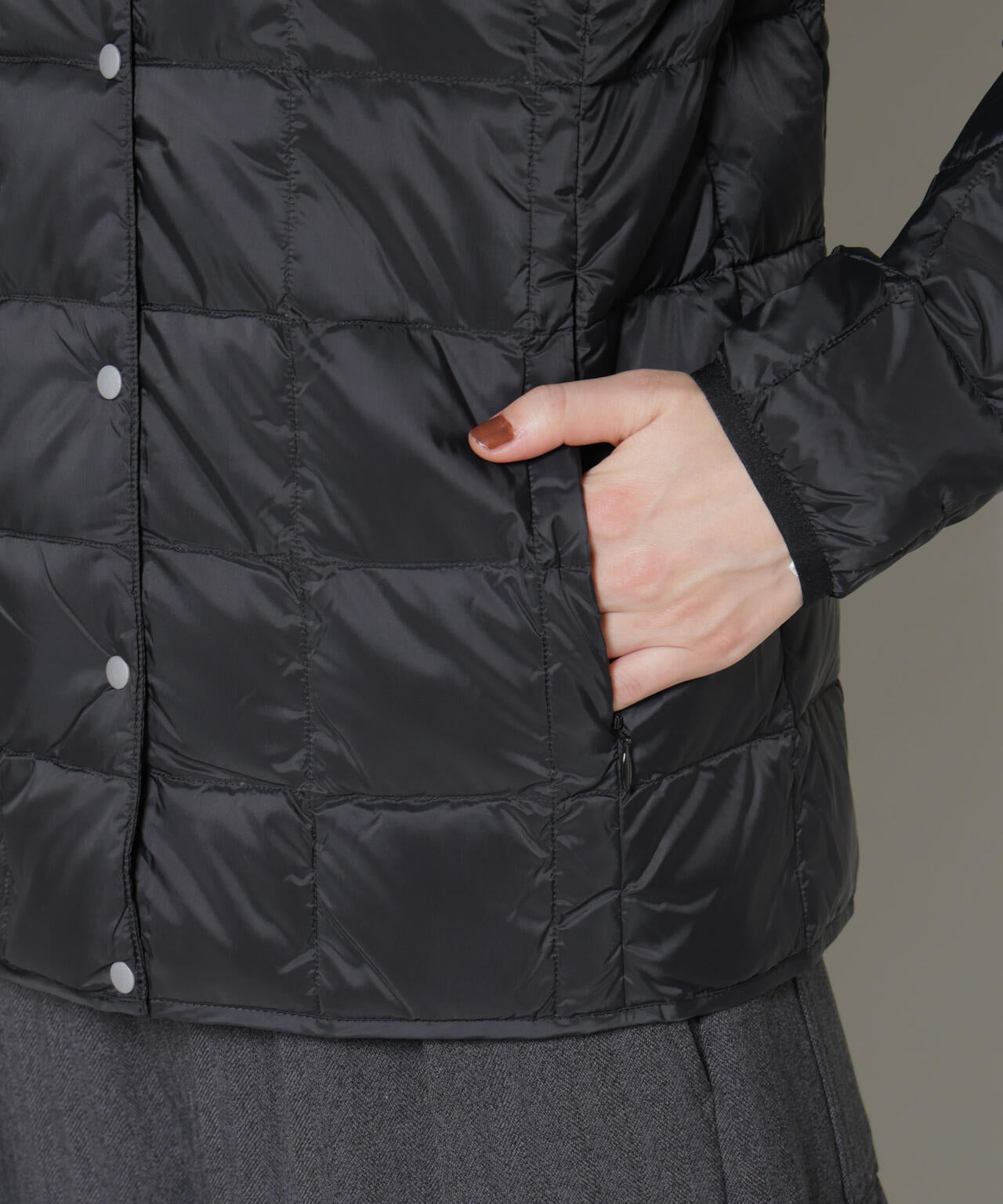 TAION/クルーネックボタンダウンジャケット 6715214009