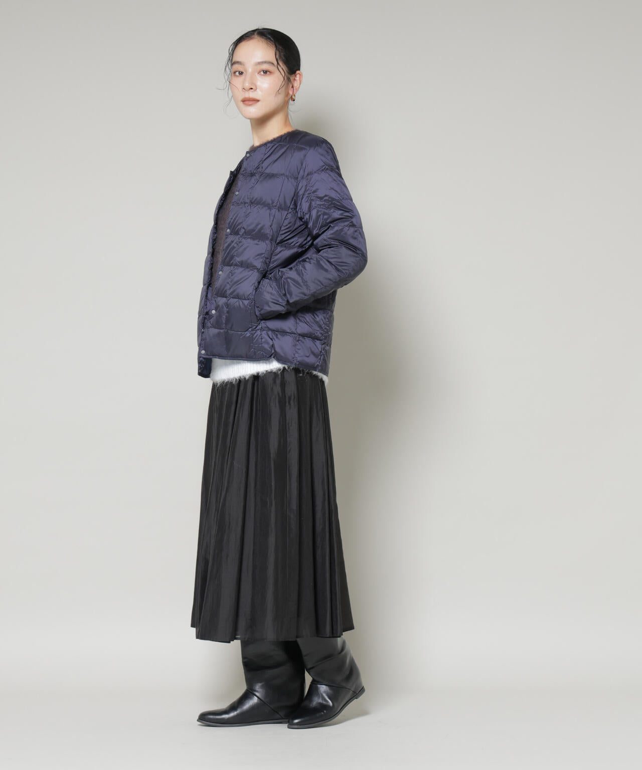 TAION/クルーネックボタンダウンジャケット 6715214009